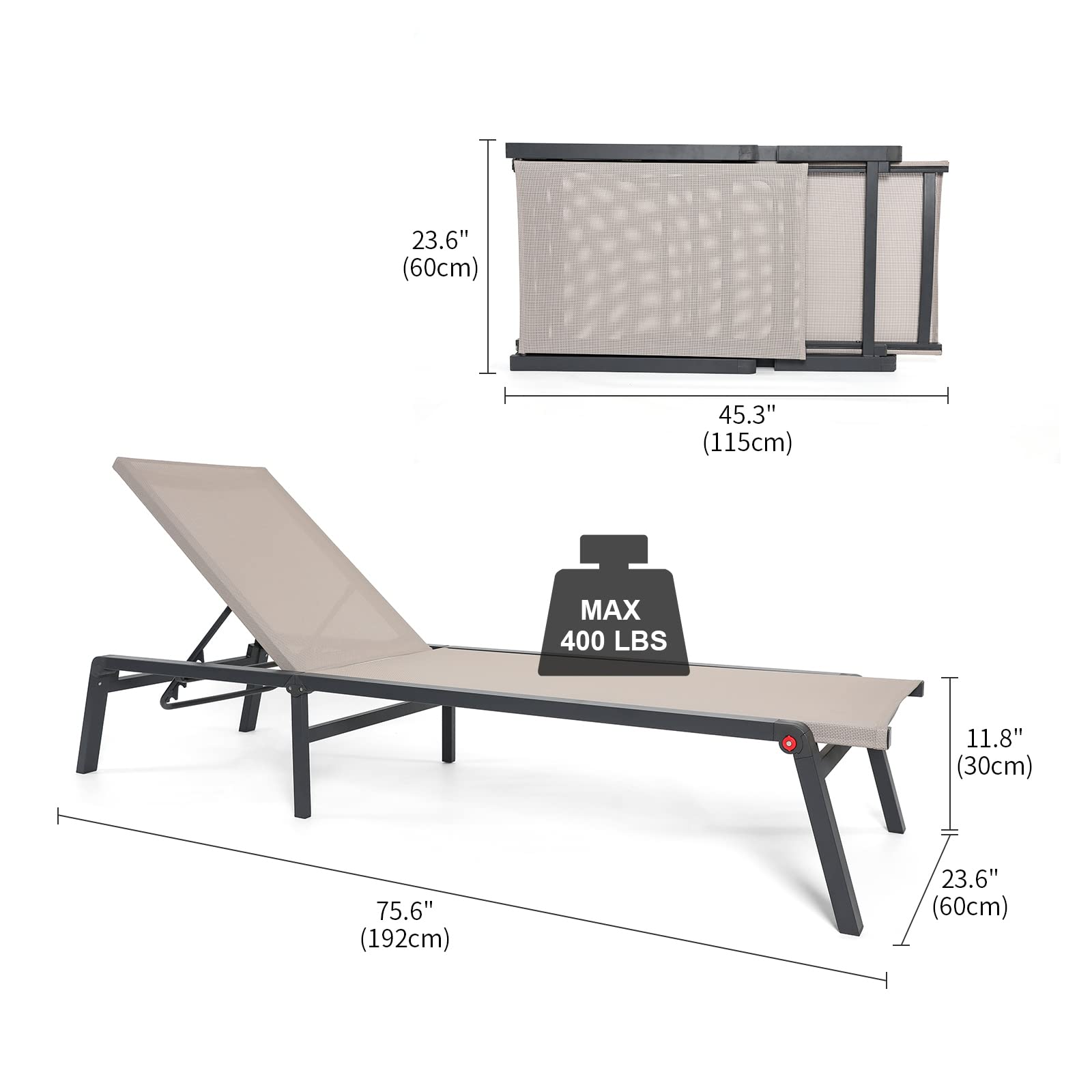 Chaise Lounge Outdoor, Aluminum Outdoor Chaise Lounge Set of 2