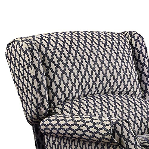 Rosevera Leavitt Living Room Chairs with Padded Seat Sleeper Comfy for bedrooms Lounge Chaise, Standard, Jacquard Navy