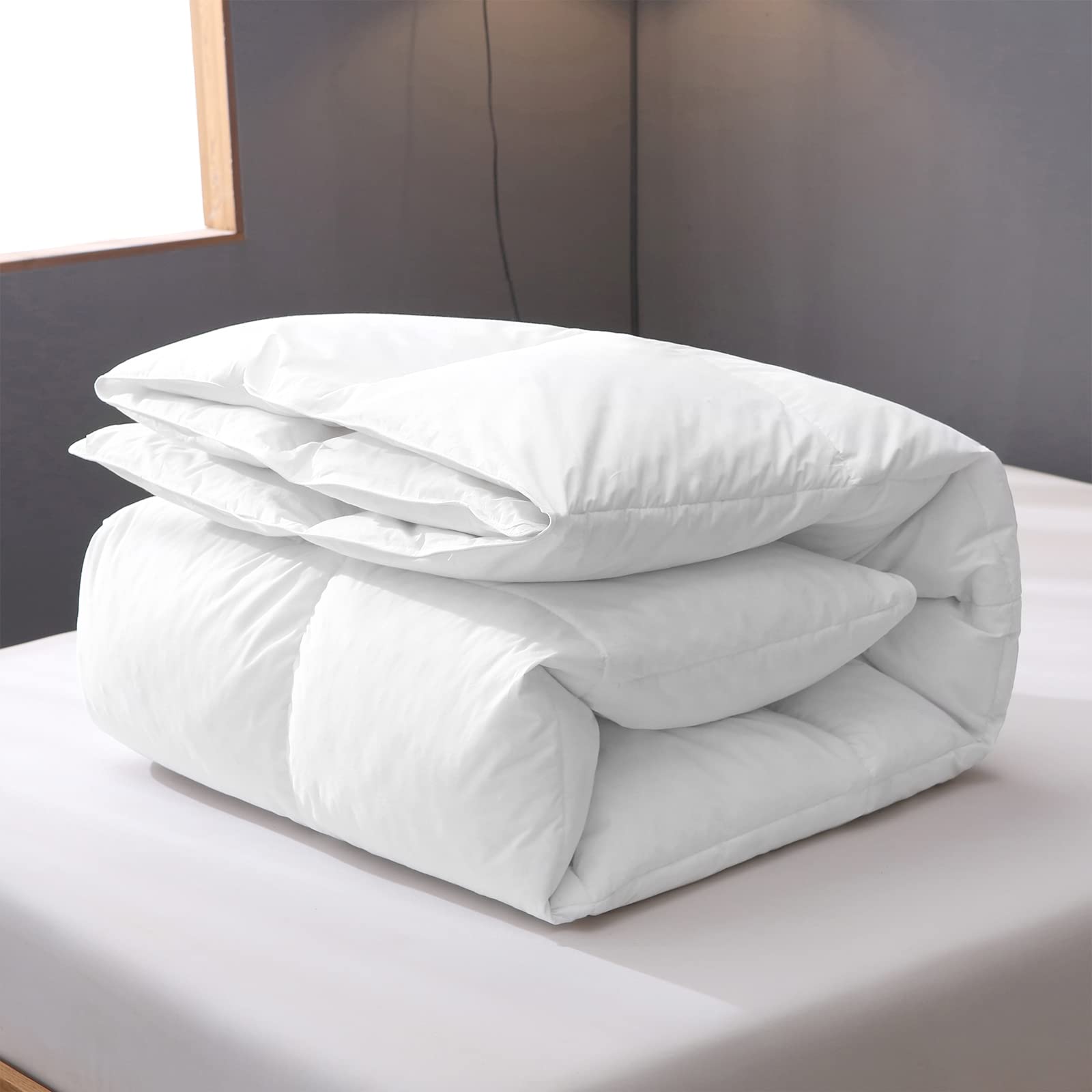 Organic Feathers Down Comforter Queen Size Duvet Insert for All Seasons