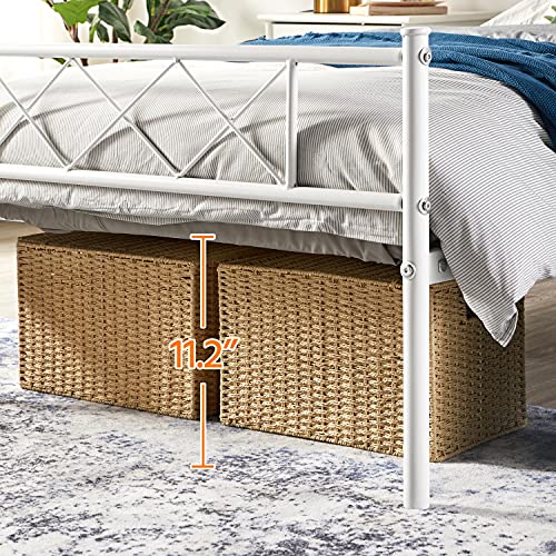 Metal Bed Frame Platform with Headboard and Footboard Mattress Foundation