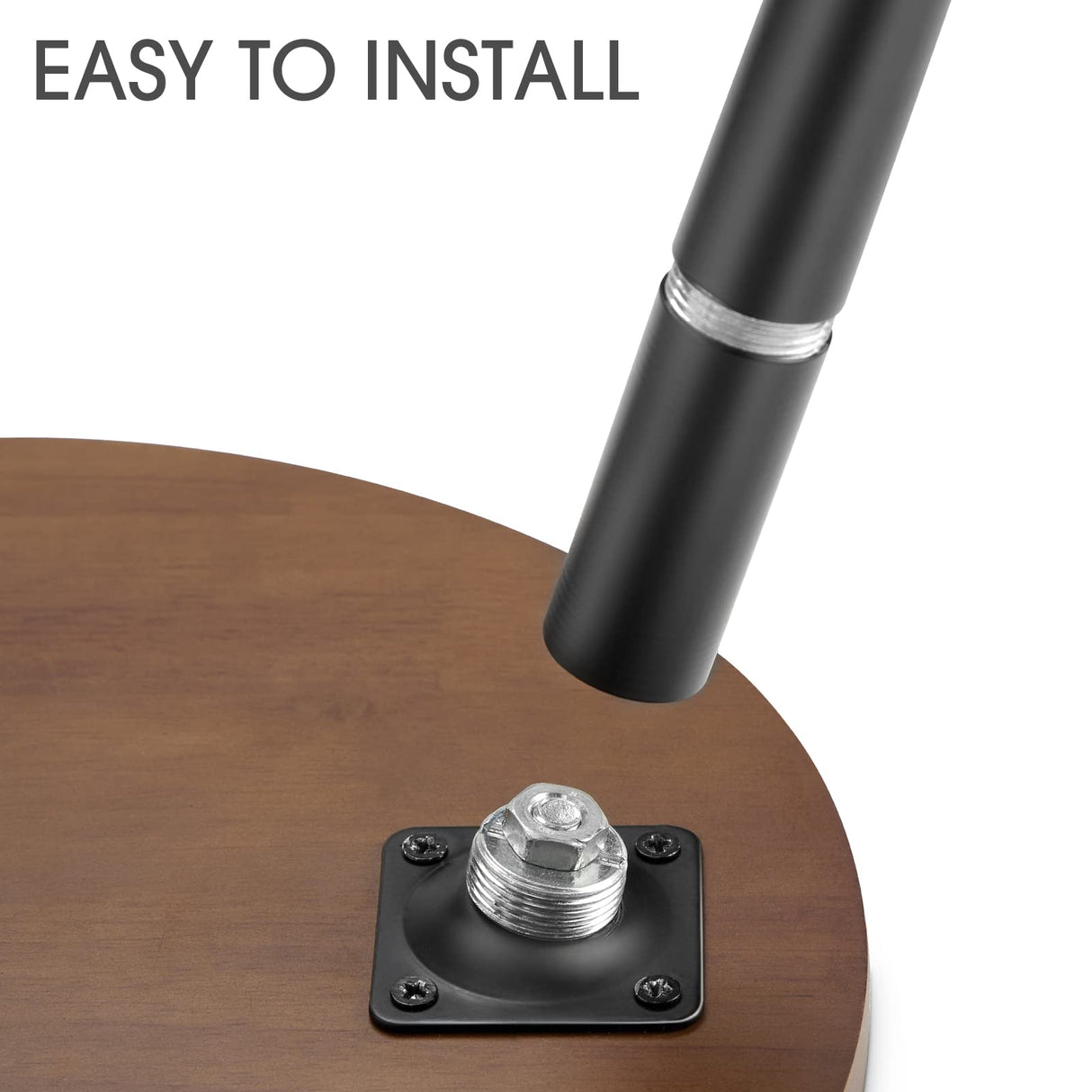 KINNARY Adjustable Walnut Metal Plant Stand – 16” Elegant Indoor & Outdoor