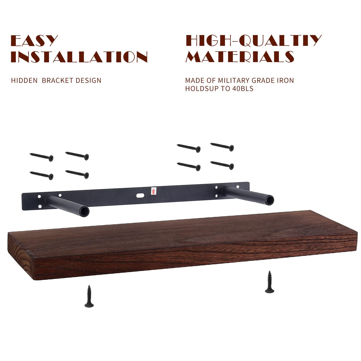 Rustic Natural Wood Floating Shelves Open Shelving Set of 2 - Rustic Shelf 36 inch