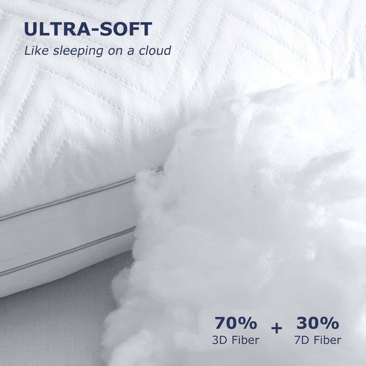 Pillows Standard Size Set of 2, Fluffy Pillows for Bed with Down Alternative