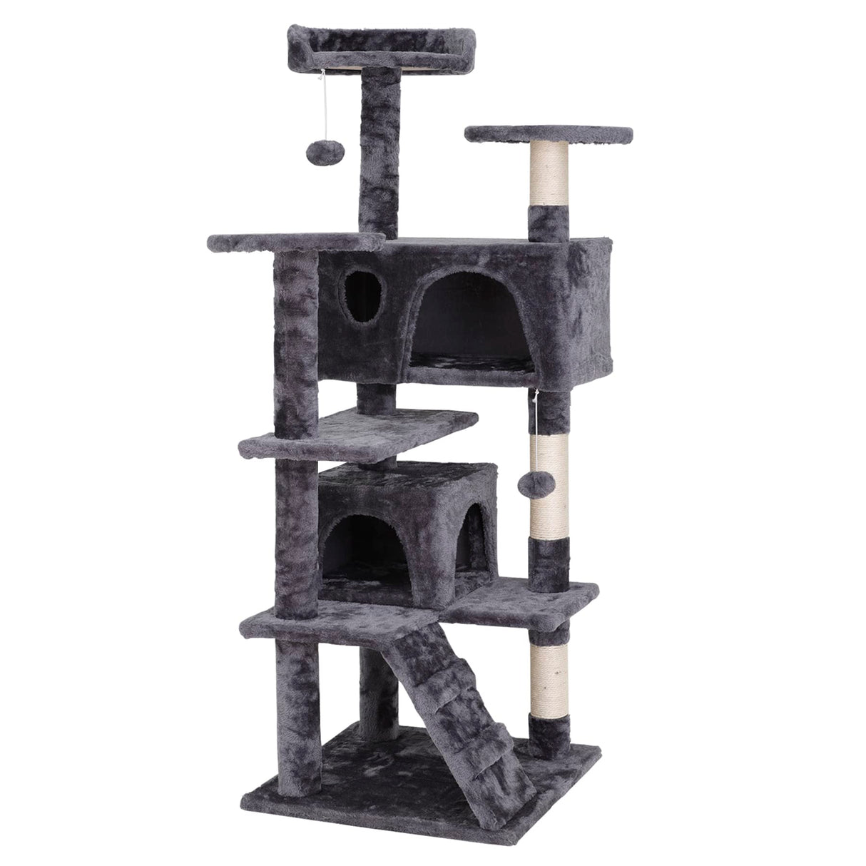 54 Inch Cat Tree, Indoor Cat Tower Condo, Multi-Level Cat House