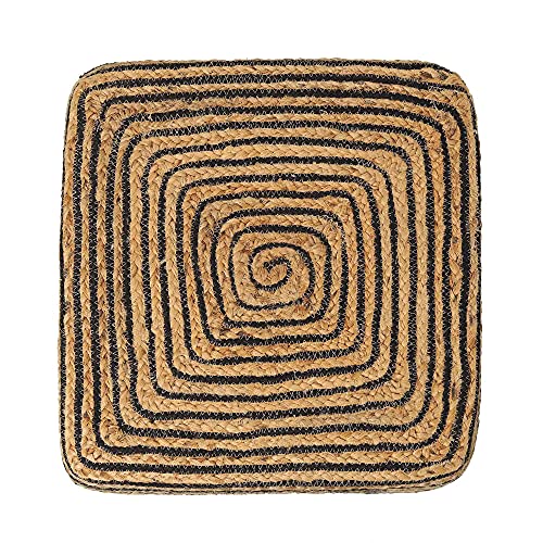 Cube Pouf Foot Stool Ottoman -Jute Braided Pouffe Poof Accent Chair Footrest