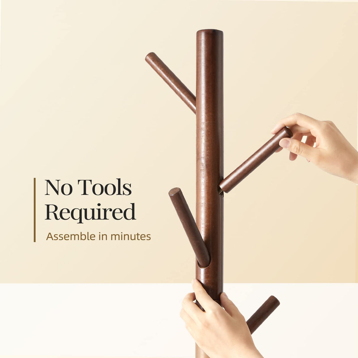 Coat Rack, Coat Rack Freestanding with 3 Adjustable Coat Tree and 8 Hooks