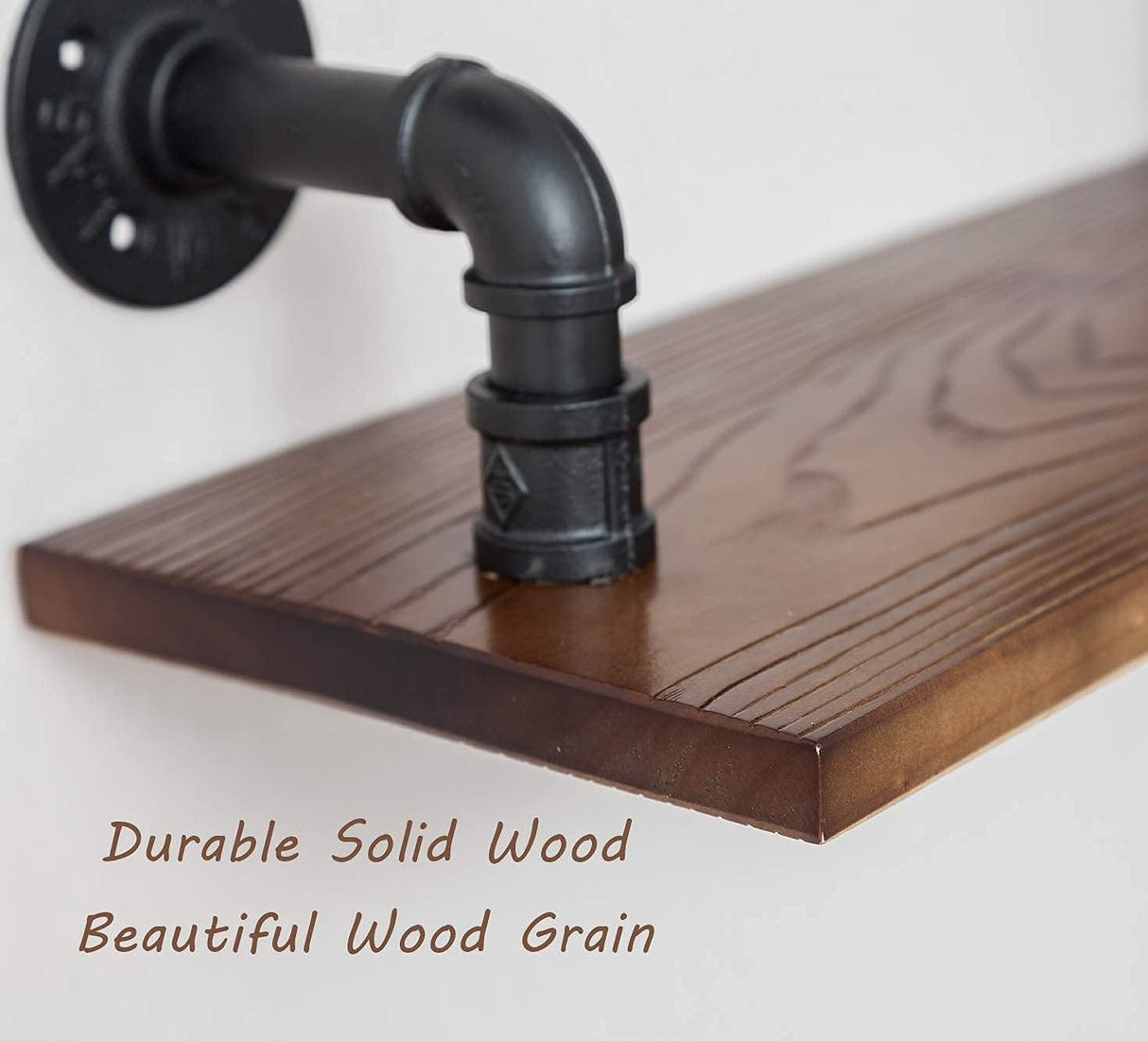 Industrial Rustic Modern Wood Ladder Pipe Wall Mounted Floating Shelves