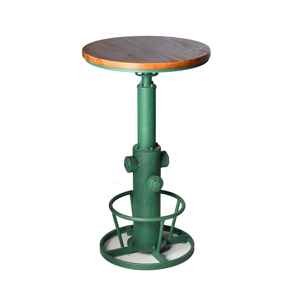 3-Piece Pub Bar Set Industrial Round Bar Table and Adjustable Swivel Stools