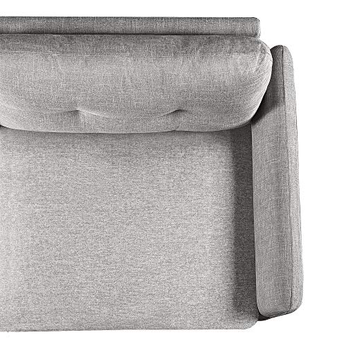Ricardo Sofa Couch / Tufted Cushions / Easy, Tool-Free Assembly, Soft Grey