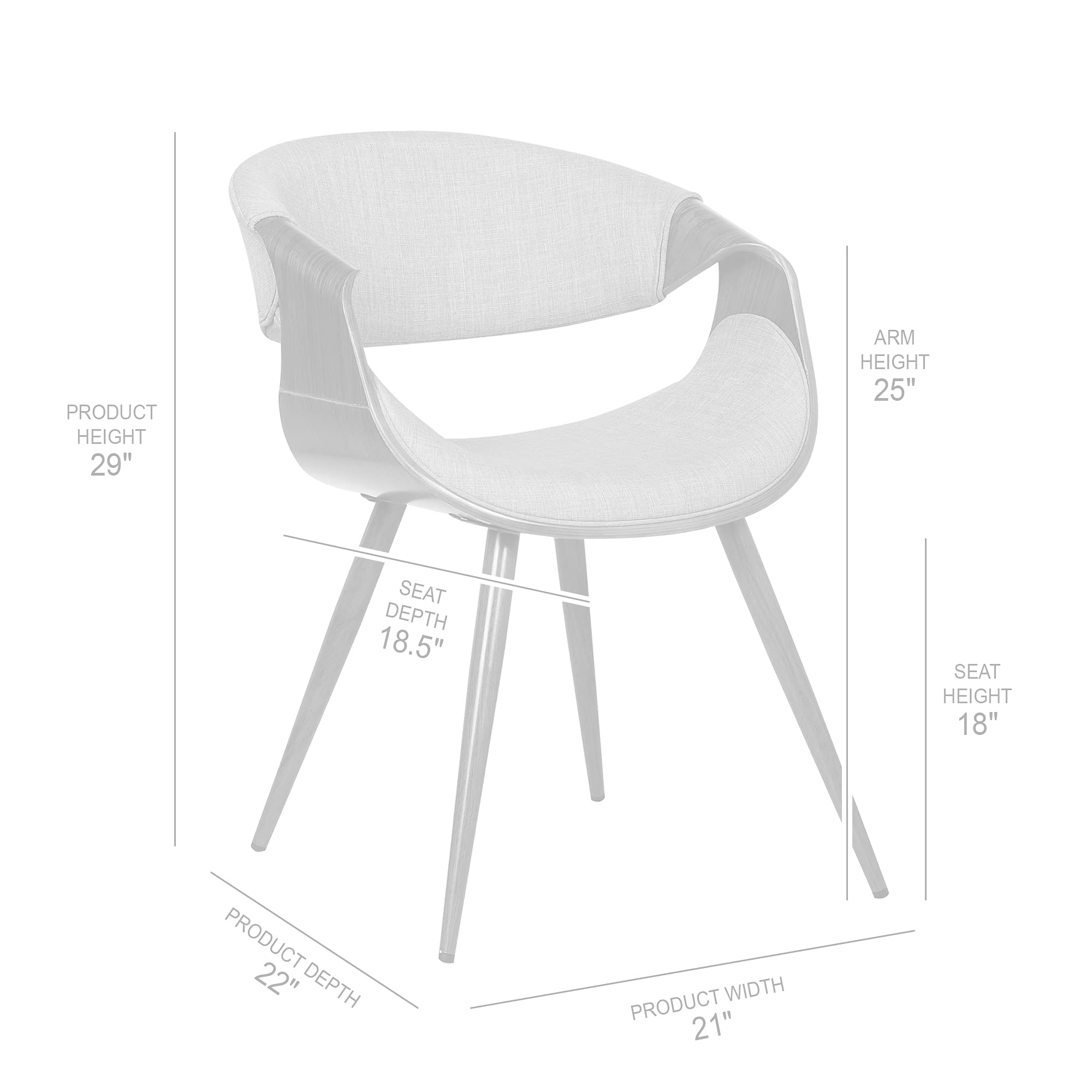 Butterfly Dining Chair in Charcoal Fabric and Walnut Wood Finish
