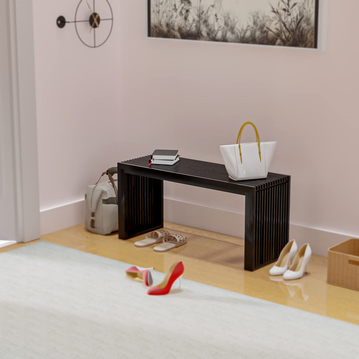 Bamboo Dining Bench, Indoor Storage Bench Wood