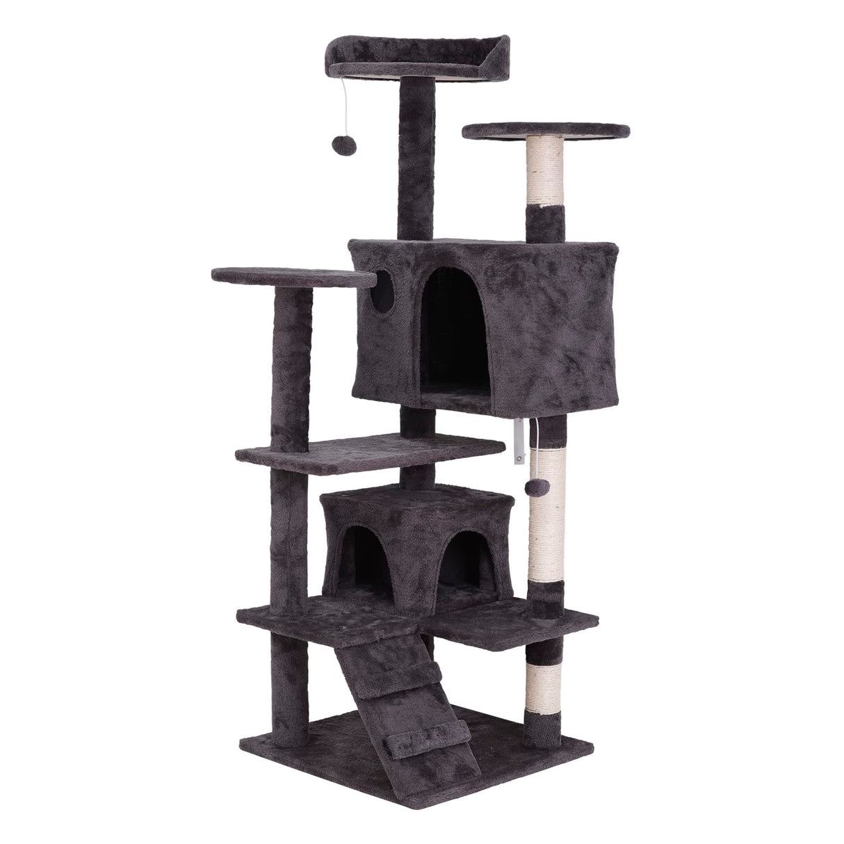 54 Inch Cat Tree, Indoor Cat Tower Condo, Multi-Level Cat House