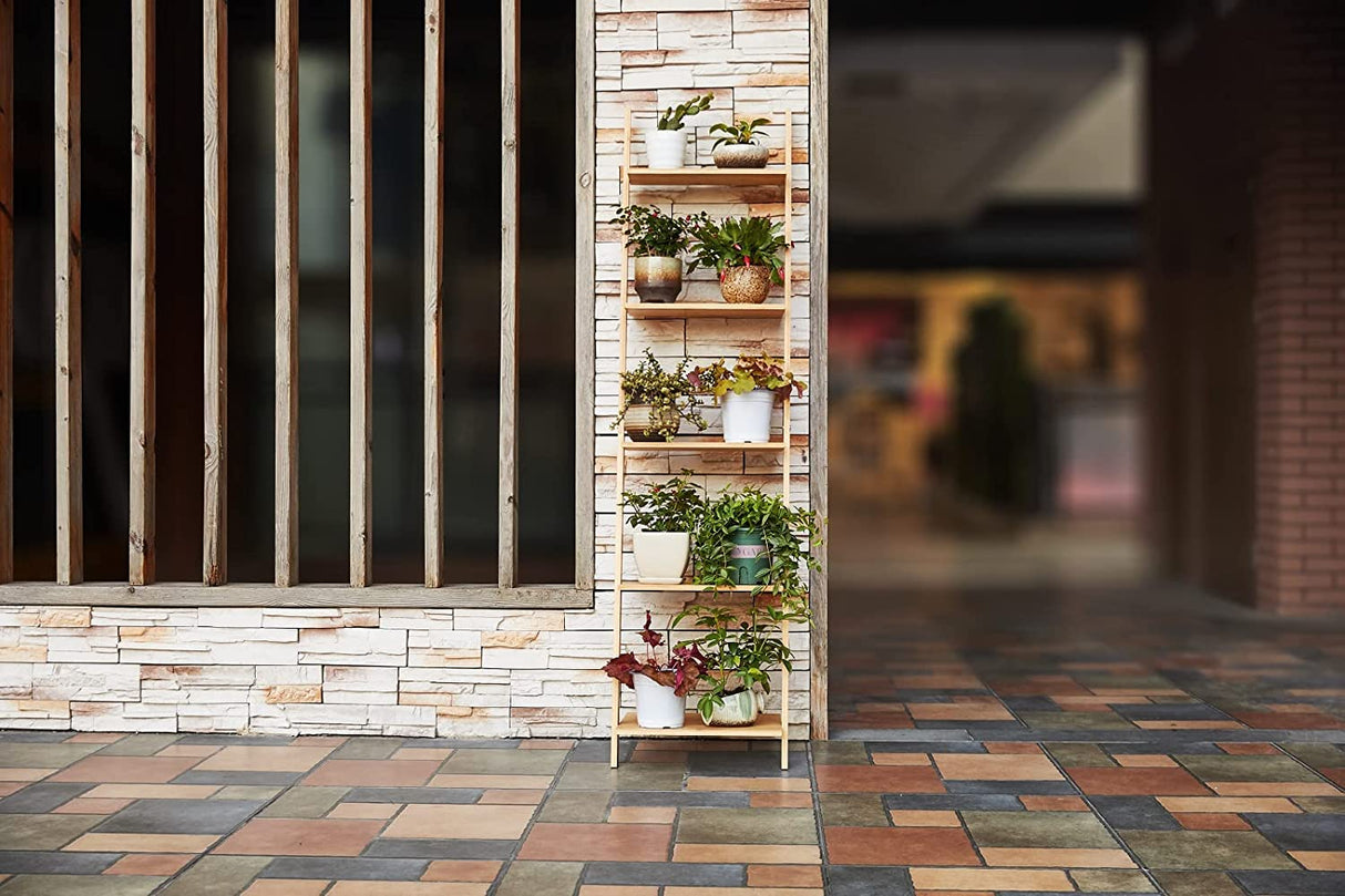 Venloup 5-Tier Ladder Bookshelf – Storage Rack for Plants & Décor