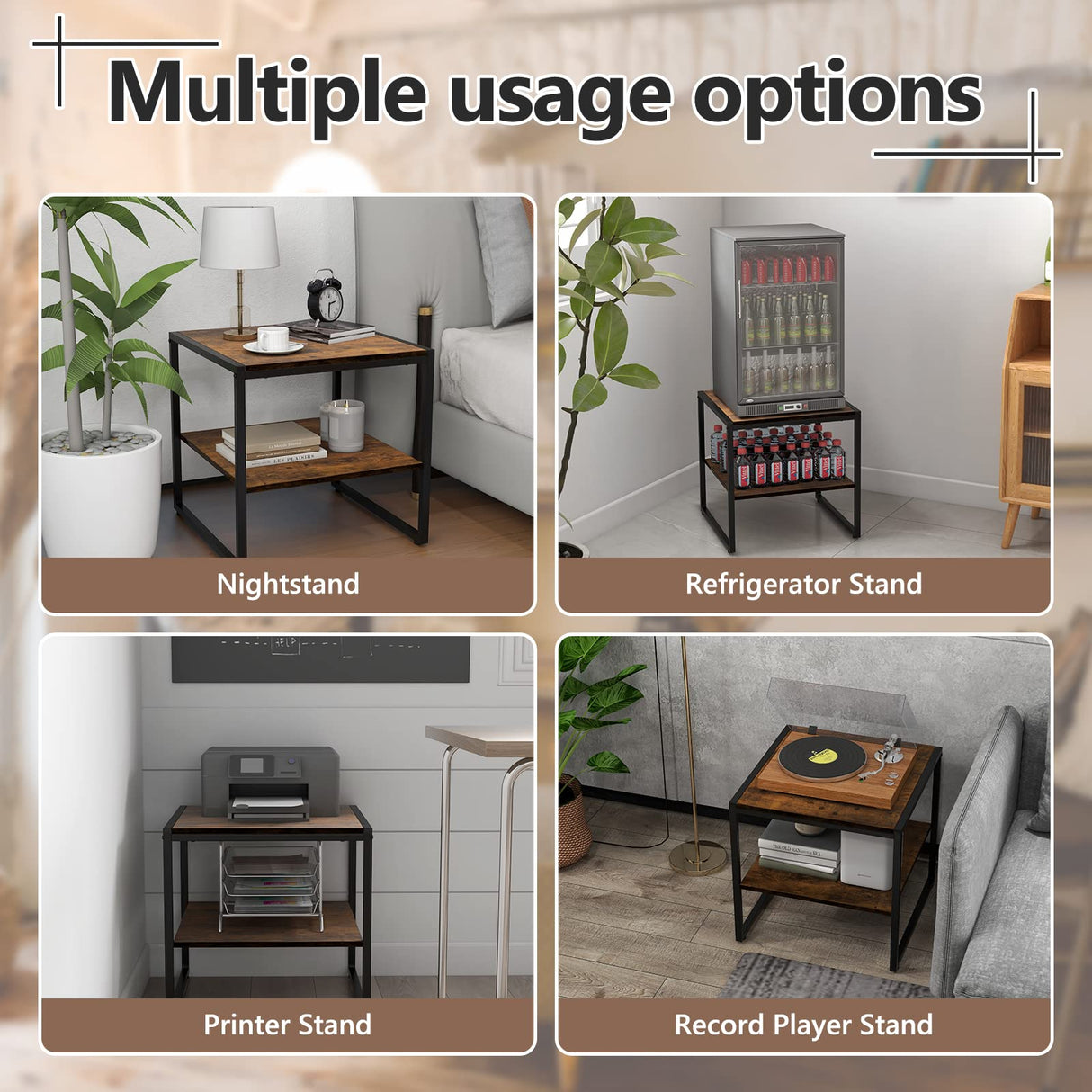 Square End Table Set of 2