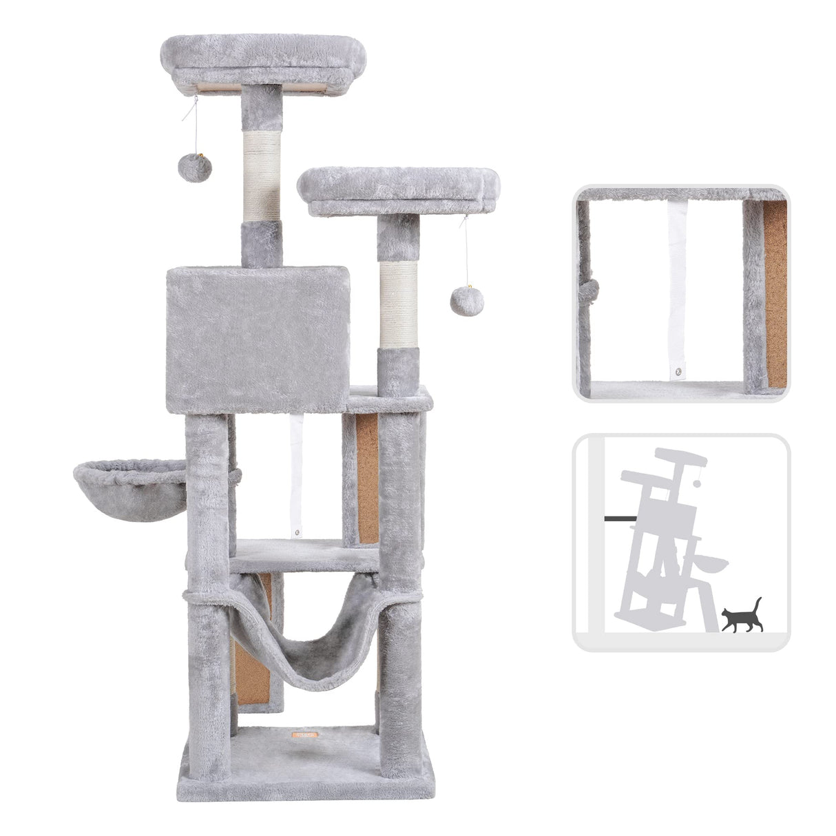 Cat Tree, Cat Tower for Indoor Cats,Multi-Level Cat Furniture Condo for Cats with Padded