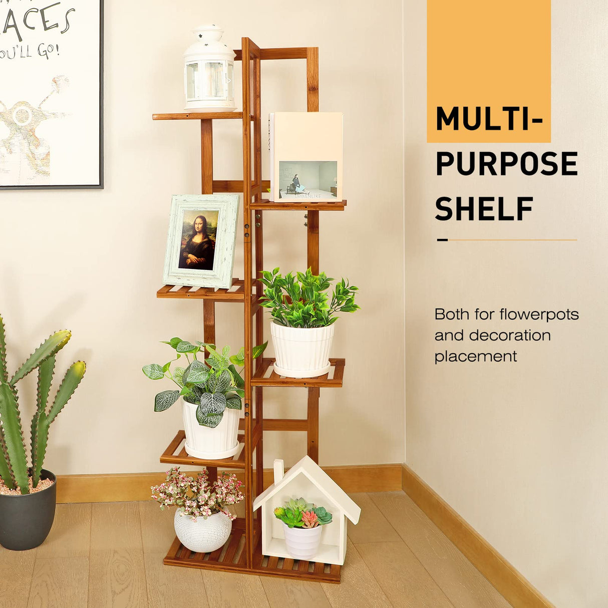 6 Tier Bamboo Plant Stand - Indoor Tall Plant