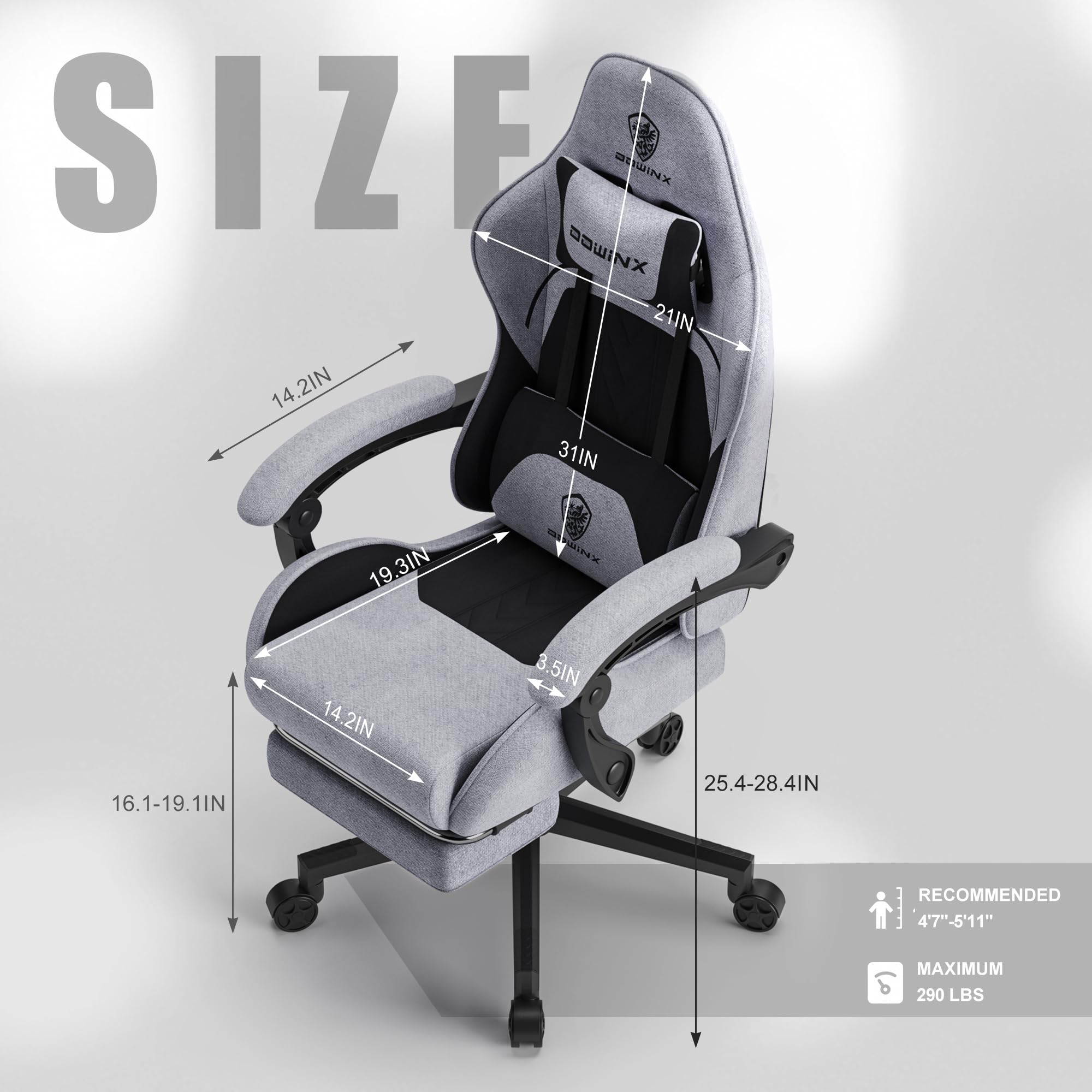 Gaming Chair Fabric with Pocket Spring Cushion Massage Game Chair Cloth