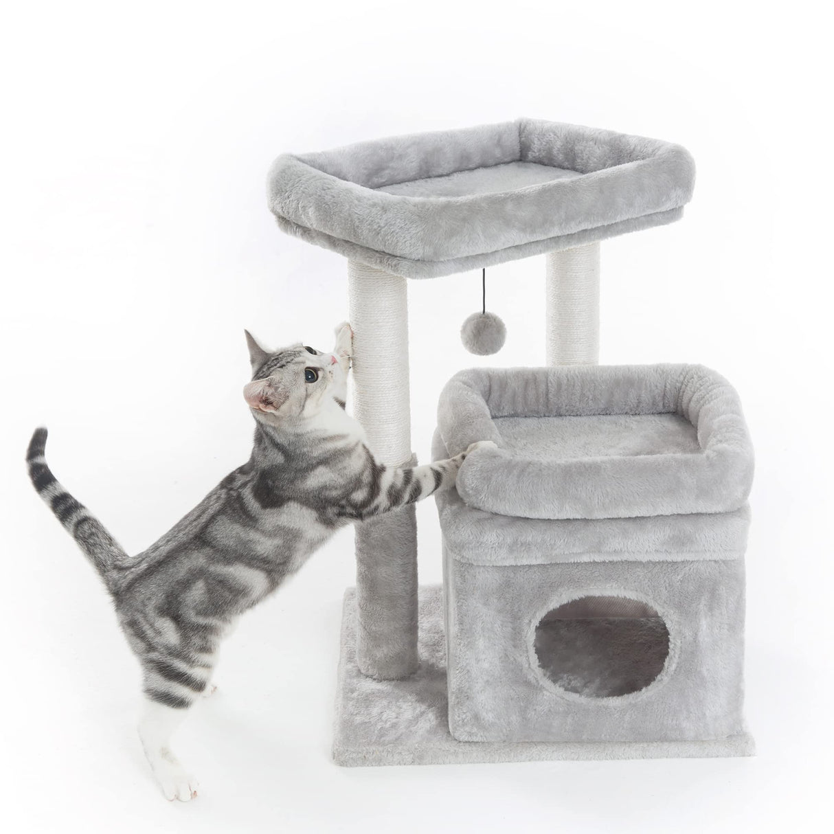 Cat Tree, Small Cat Tower with Dangling Ball