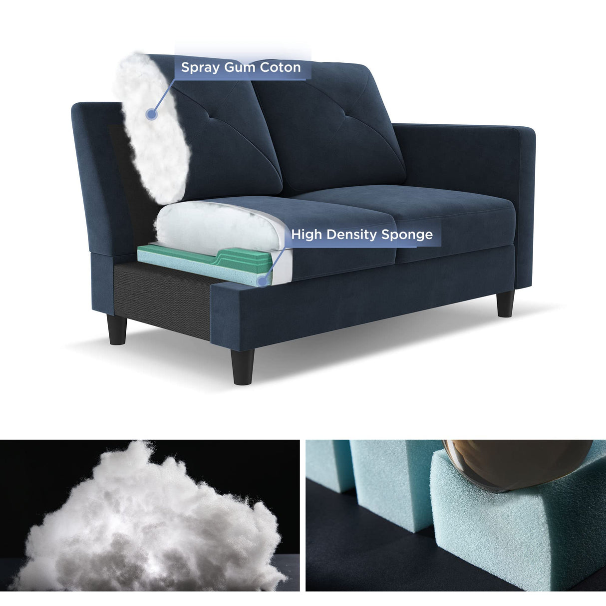 Convertible U Shaped Sofa Sectional Couch with Double Chaises 4 Seat Sofa