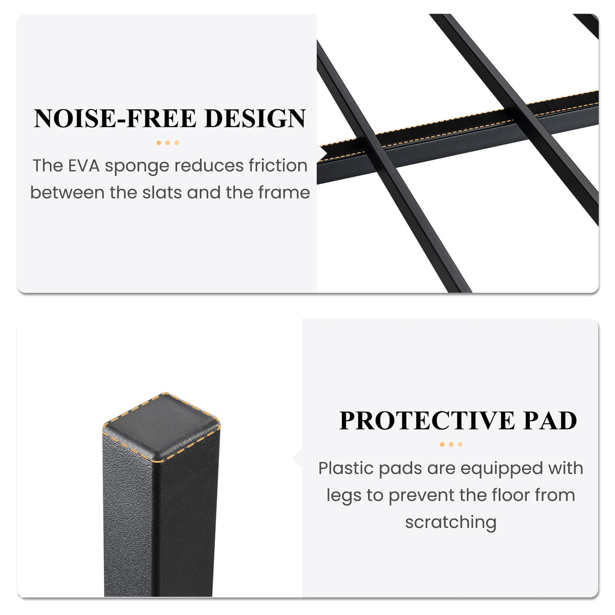 14 Inch Full Size Metal Platform Bed Frame with Wooden Headboard and Footboard