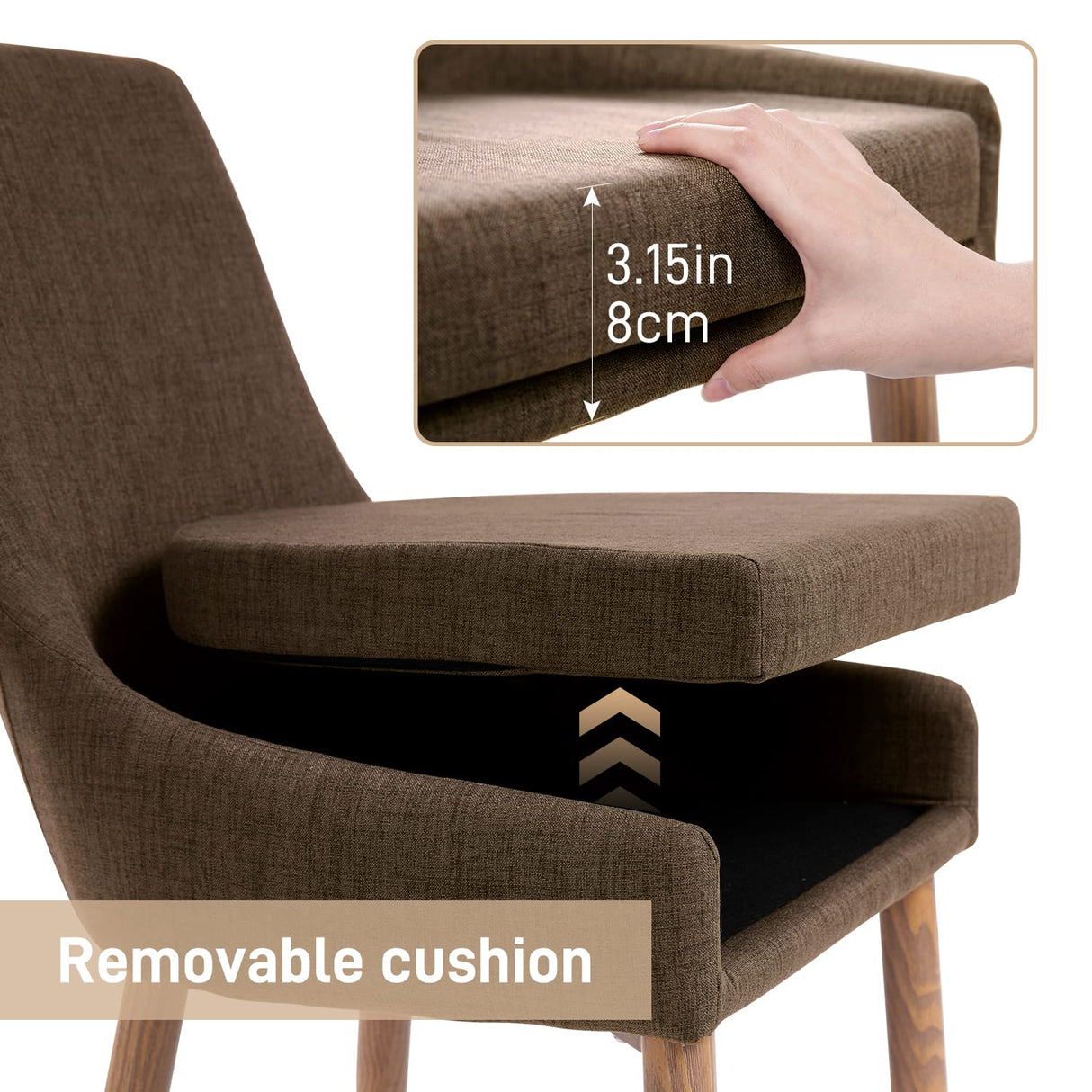 Dining Chairs Set of 2, Fabric Kitchen & Dining Room Chairs