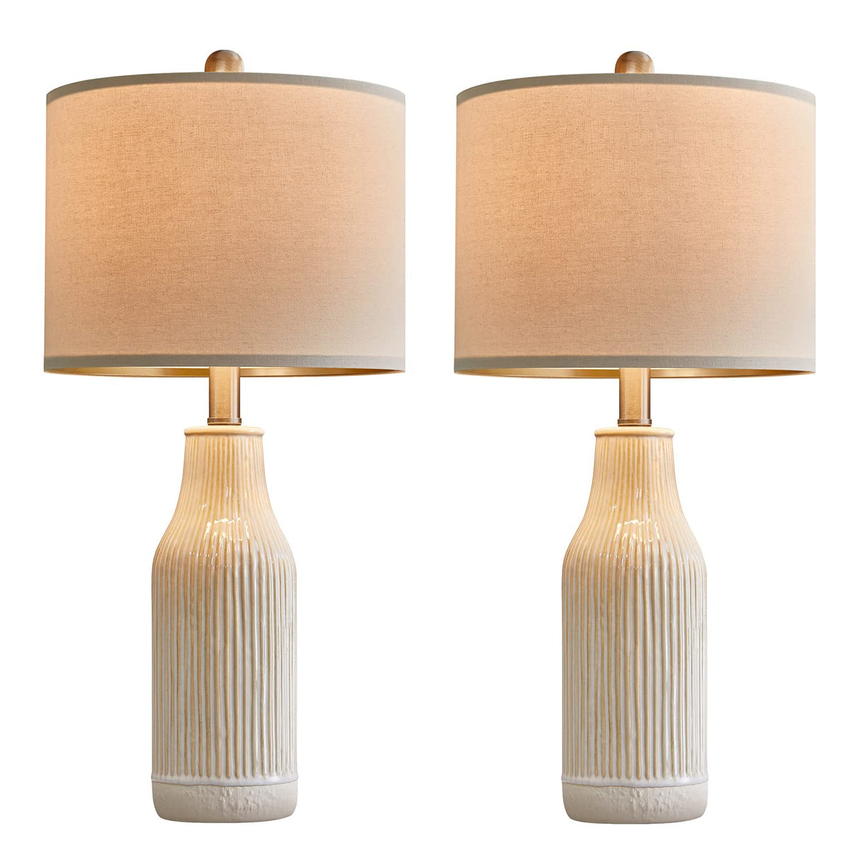 23.25 inches Modern Ceramic Table Lamp Set of 2 for Living Room