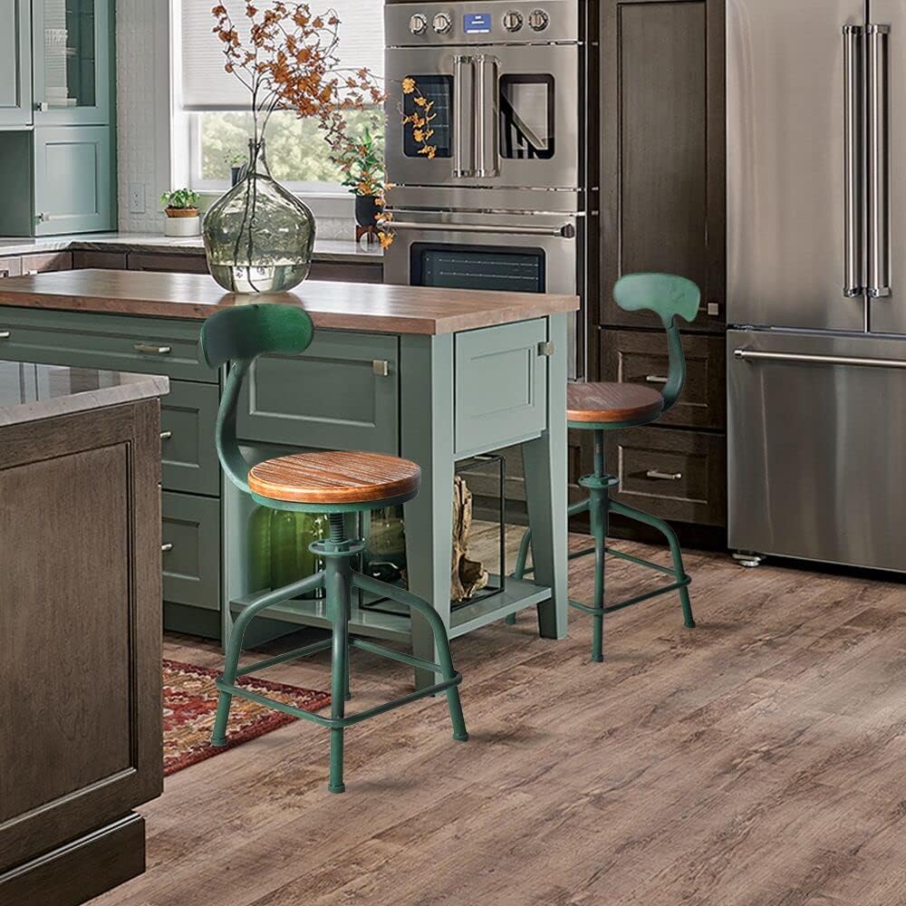 3-Piece Pub Bar Set Industrial Round Bar Table and Adjustable Swivel Stools