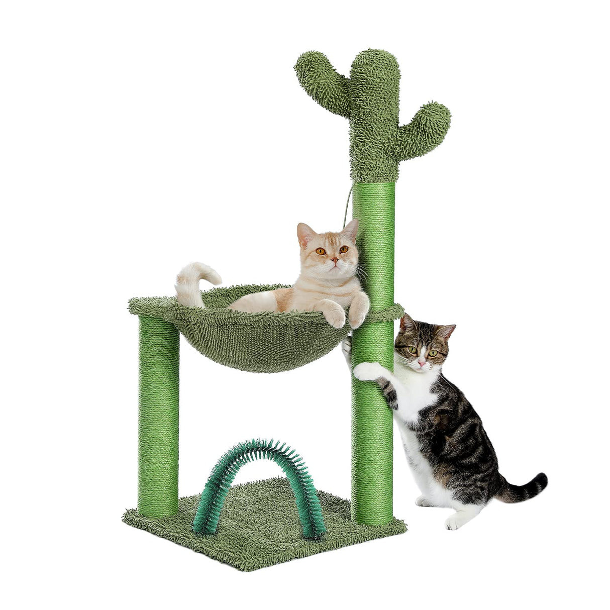 Cactus Cat Tree, 33 Inchs Cat Tower with Cat Self Groomer