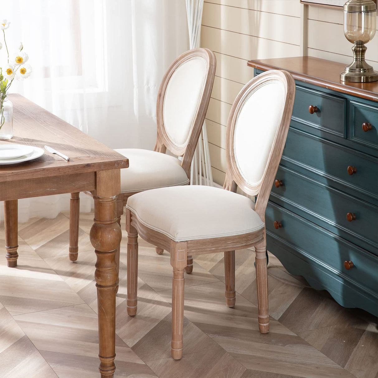 French Country Dining Chairs Set of 6, Farmhouse Dining Chairs