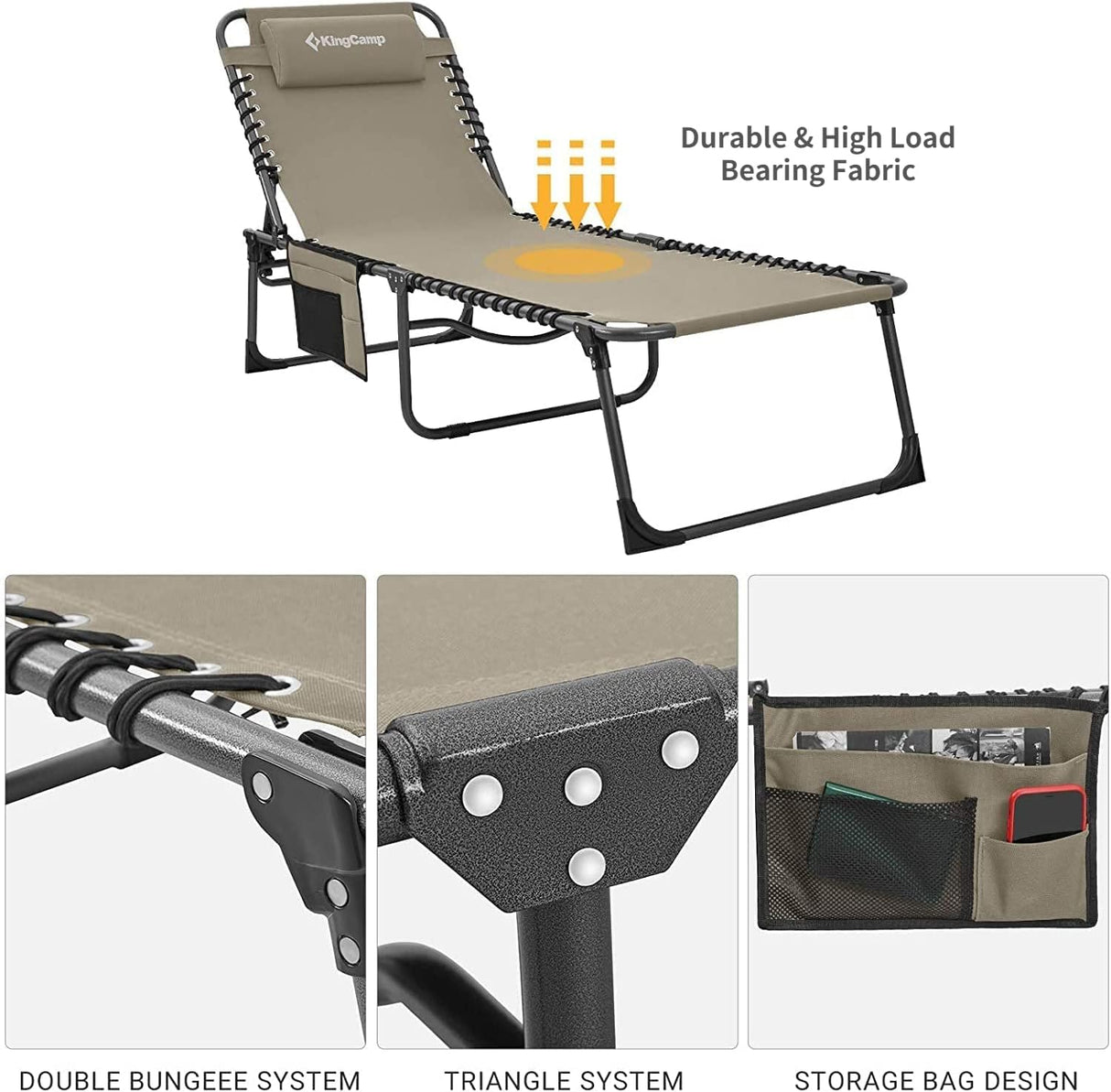 Lounge Chair, 74.8''x23.2''x14.5'', Beige