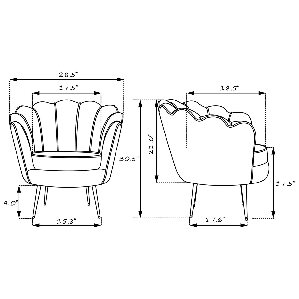 Pink Velvet Accent Chair for Living Room, Lounge Chair for Bedroom Chairs