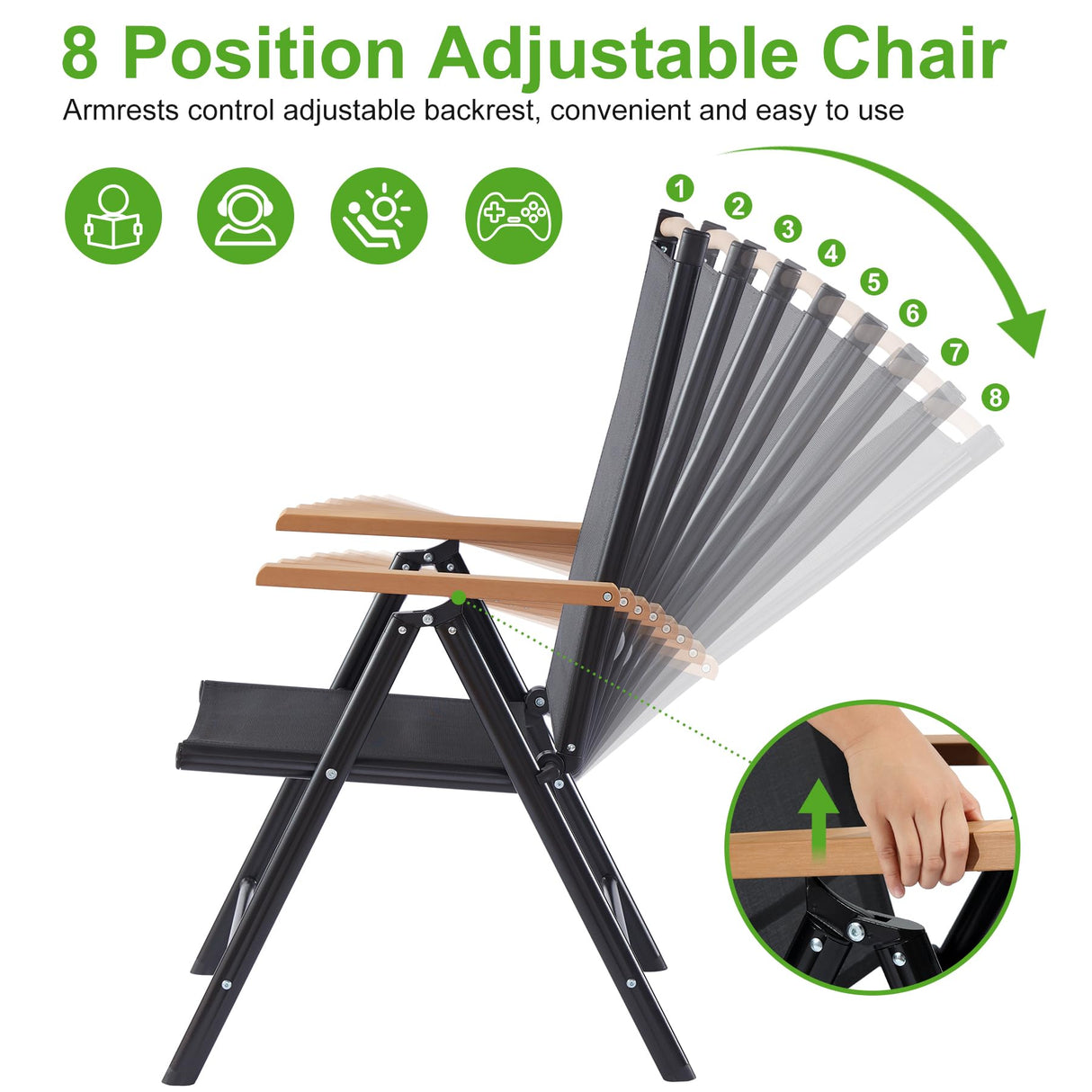 Patio Dining Chairs Set of 2