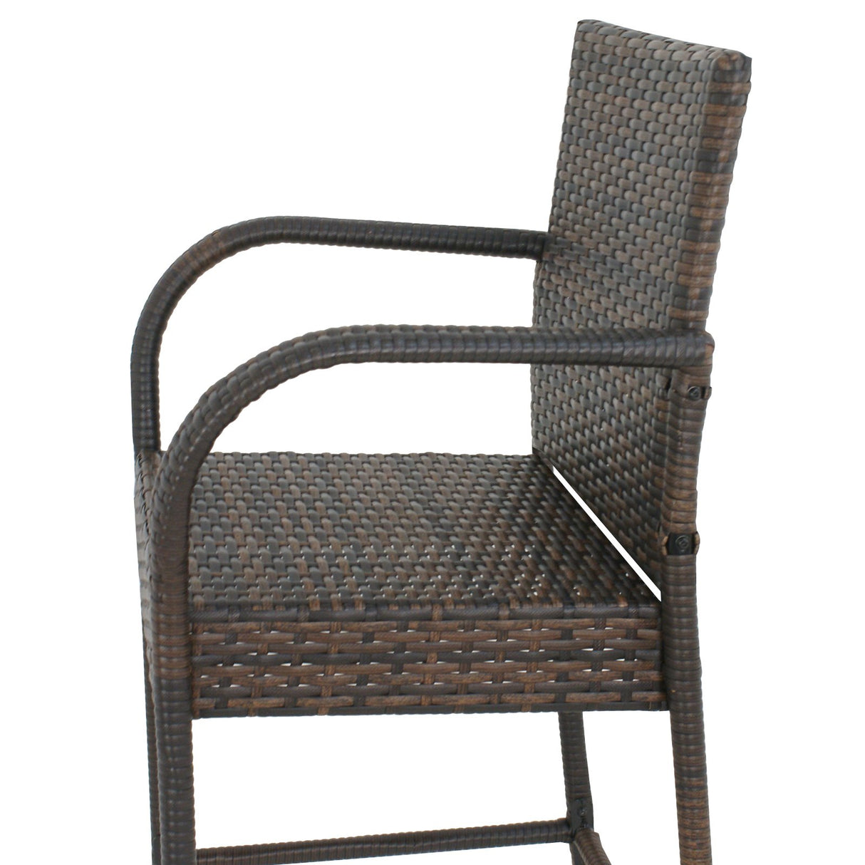Upgraded Wicker Bar Stool Chairs Outdoor Backyard Rattan Chair w/Iron Frame