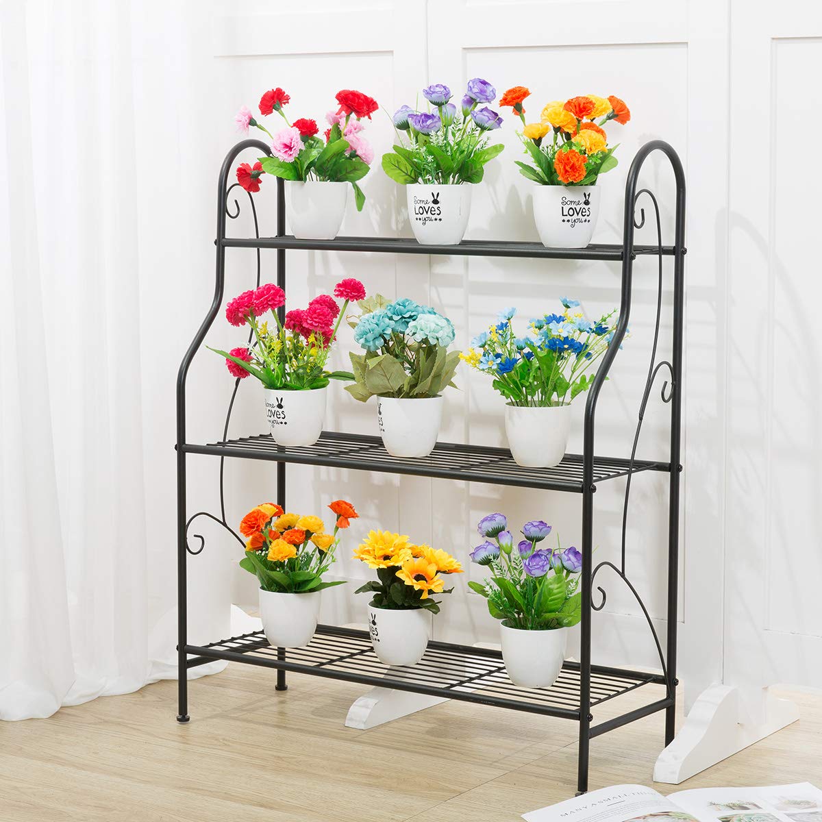 Florara Metal Tiered Plant Shelf – 3 Tier Decorative Rack