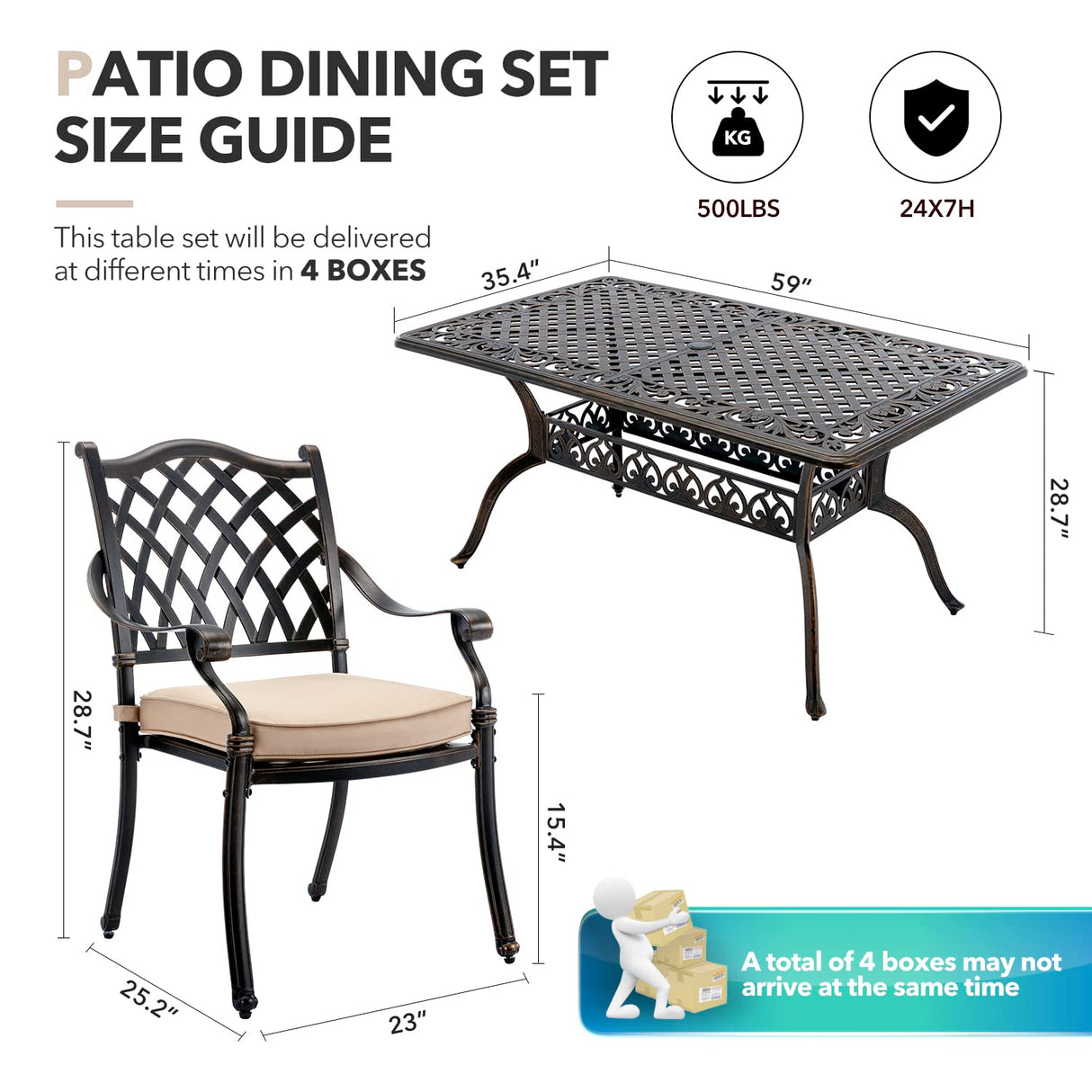 π ππ’πππ Outdoor Dining Set Cast Aluminum Retro Patio Dining Set
