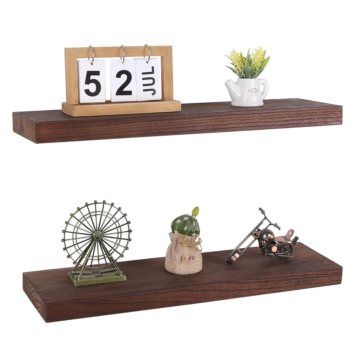 Rustic Natural Wood Floating Shelves Open Shelving Set of 2 - Rustic Shelf 36 inch