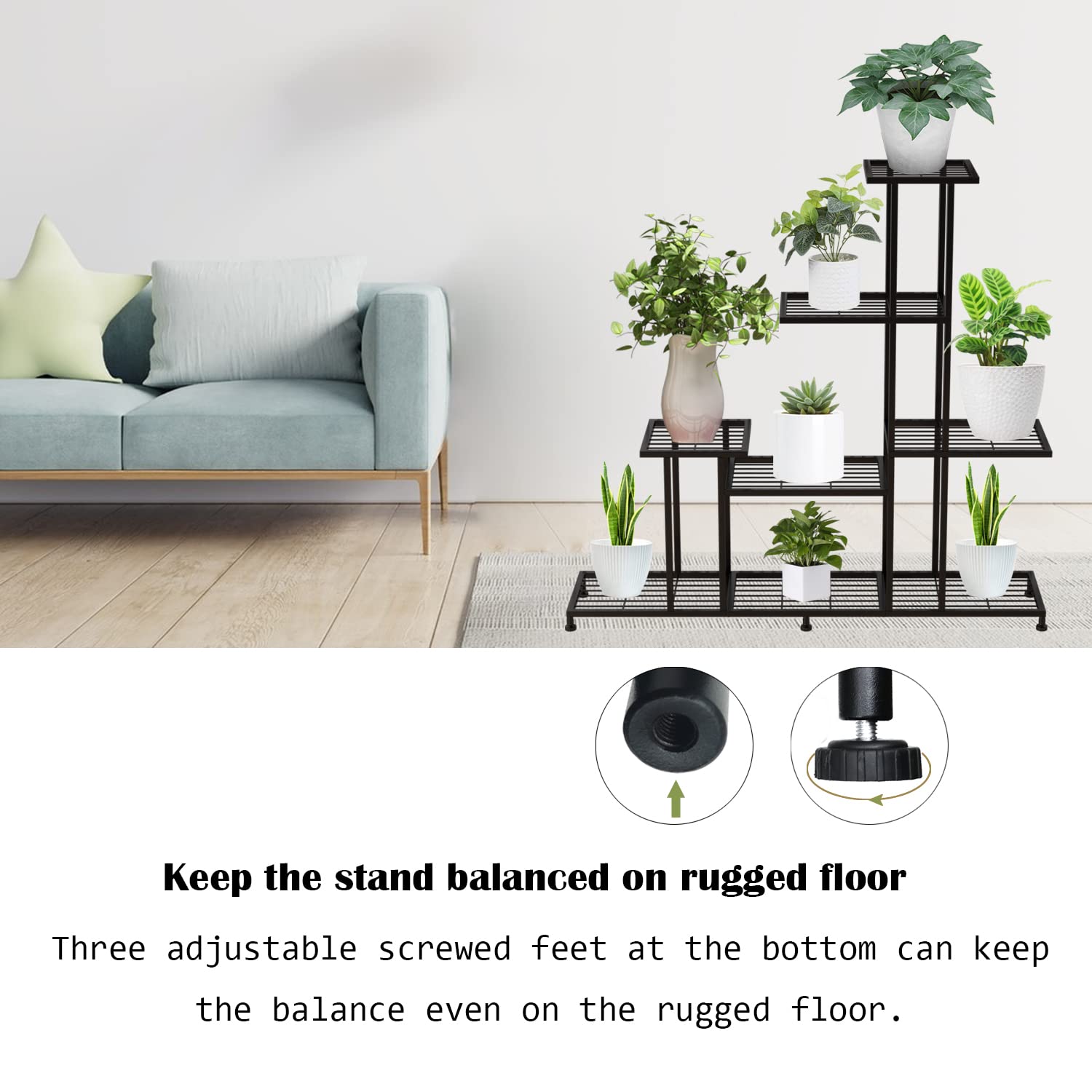VersaTier 5 Tier Metal Plant Stand – Indoor & Outdoor Plant Display Rack