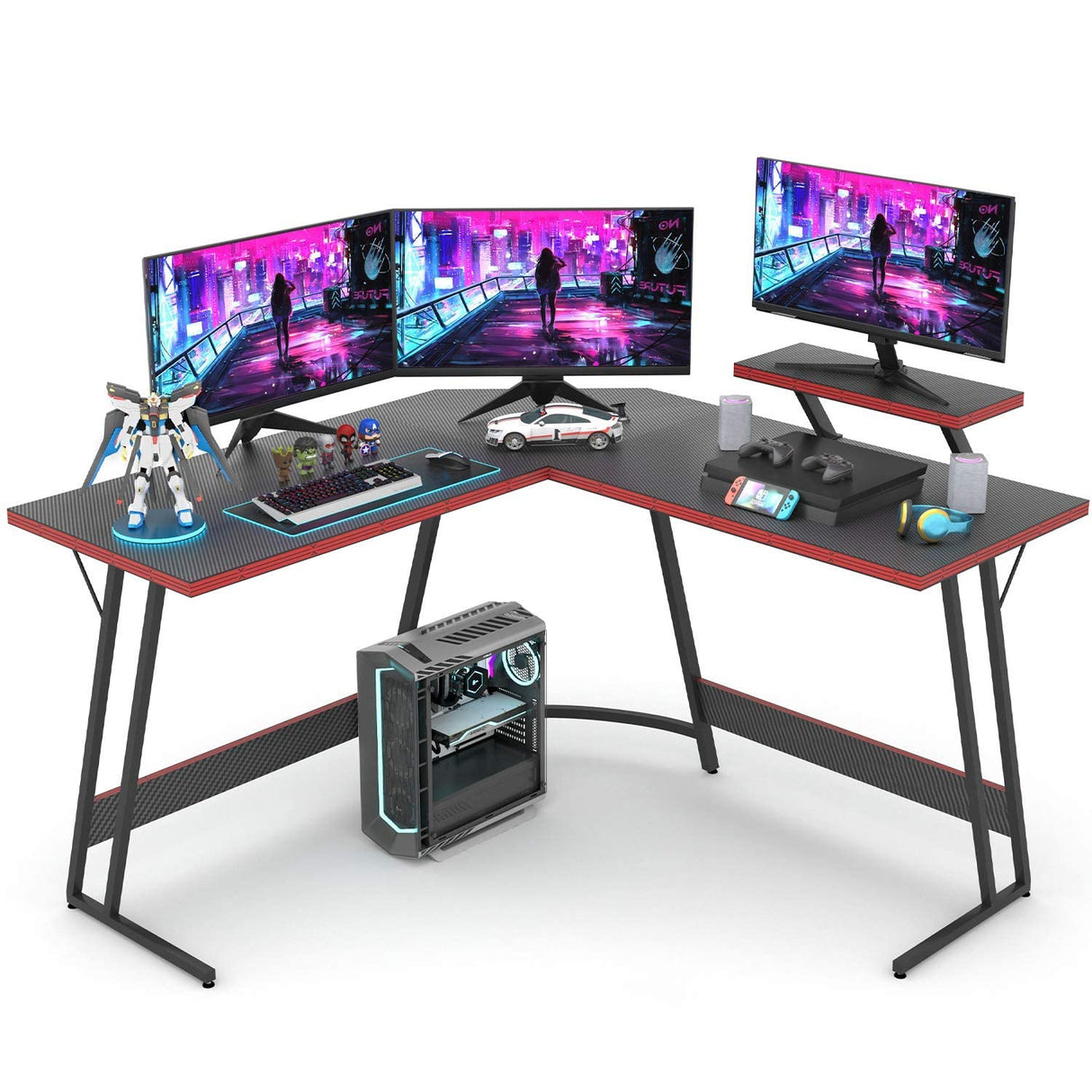 L Shaped Gaming Desk 51 Inch Computer Corner Desk, Home Pc Desk