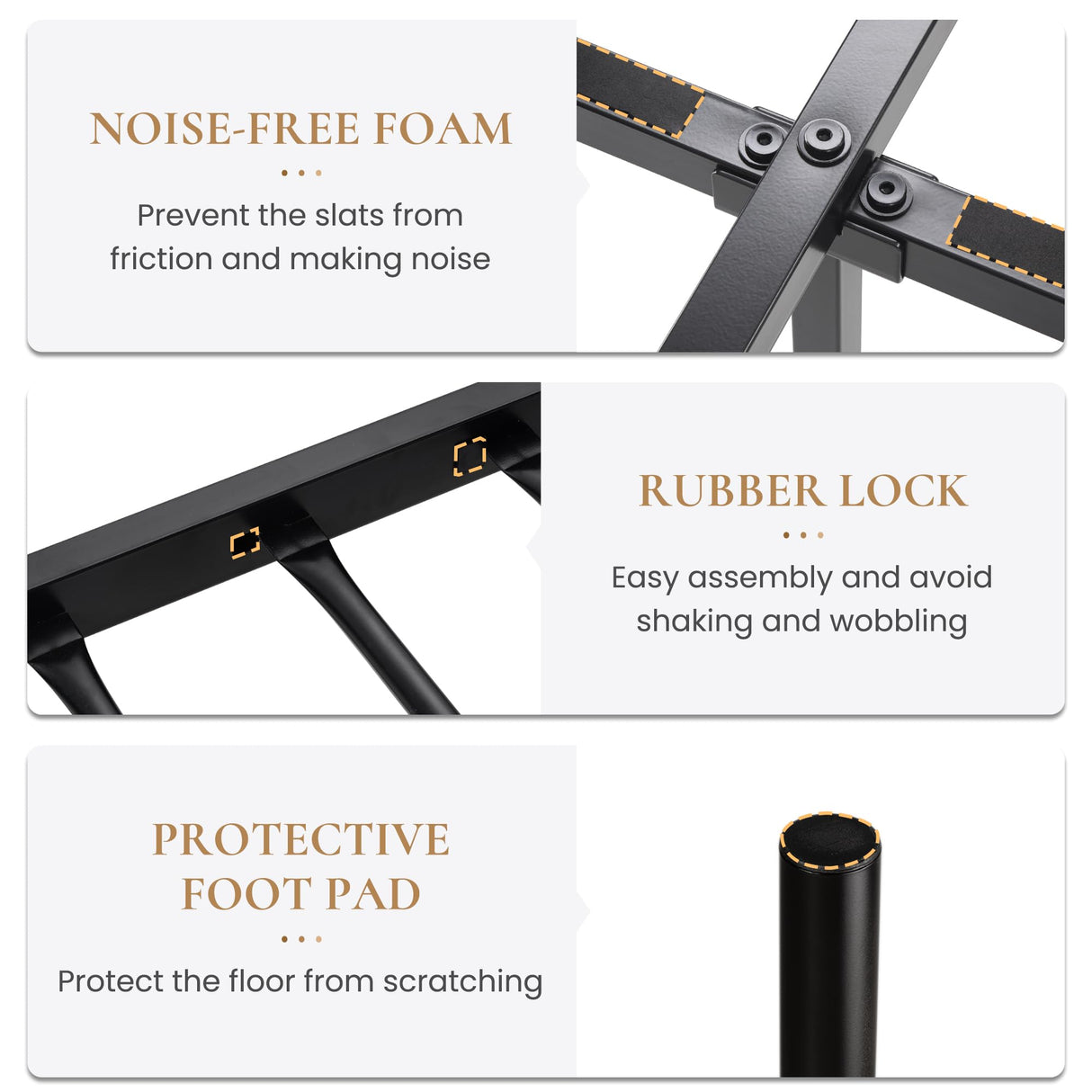 14'' Queen Size Metal Platform Bed Frame/Victorian Headboard and Footboard/Steel Slats