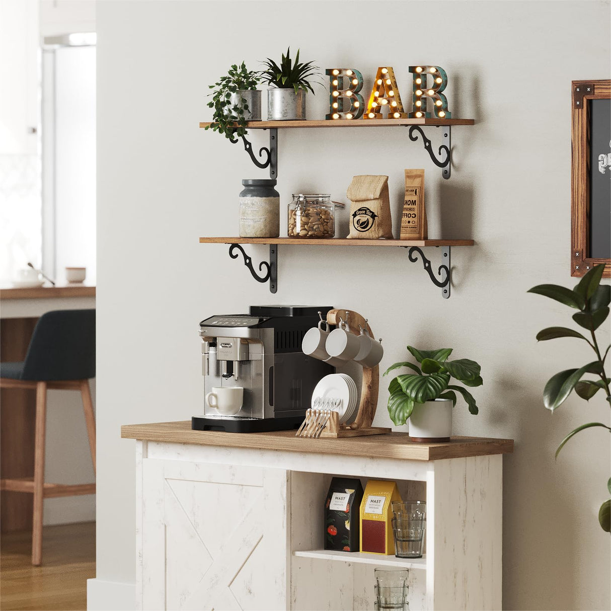 31.5 Inch Long Wall Shelves, Large Wall Mounted Shelves for Storage Set of 2