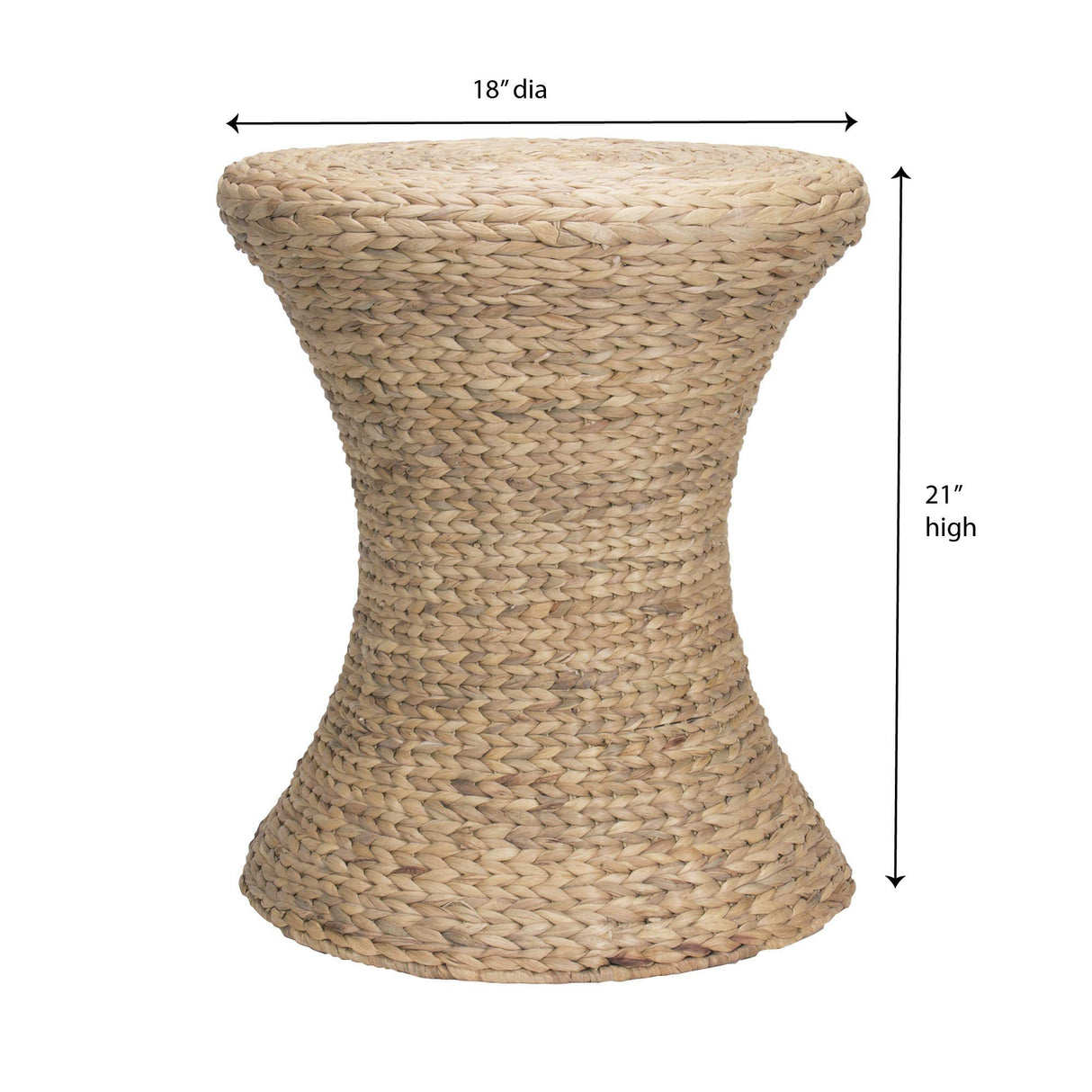 Hourglass Water Hyacinth Wicker Table, Natural