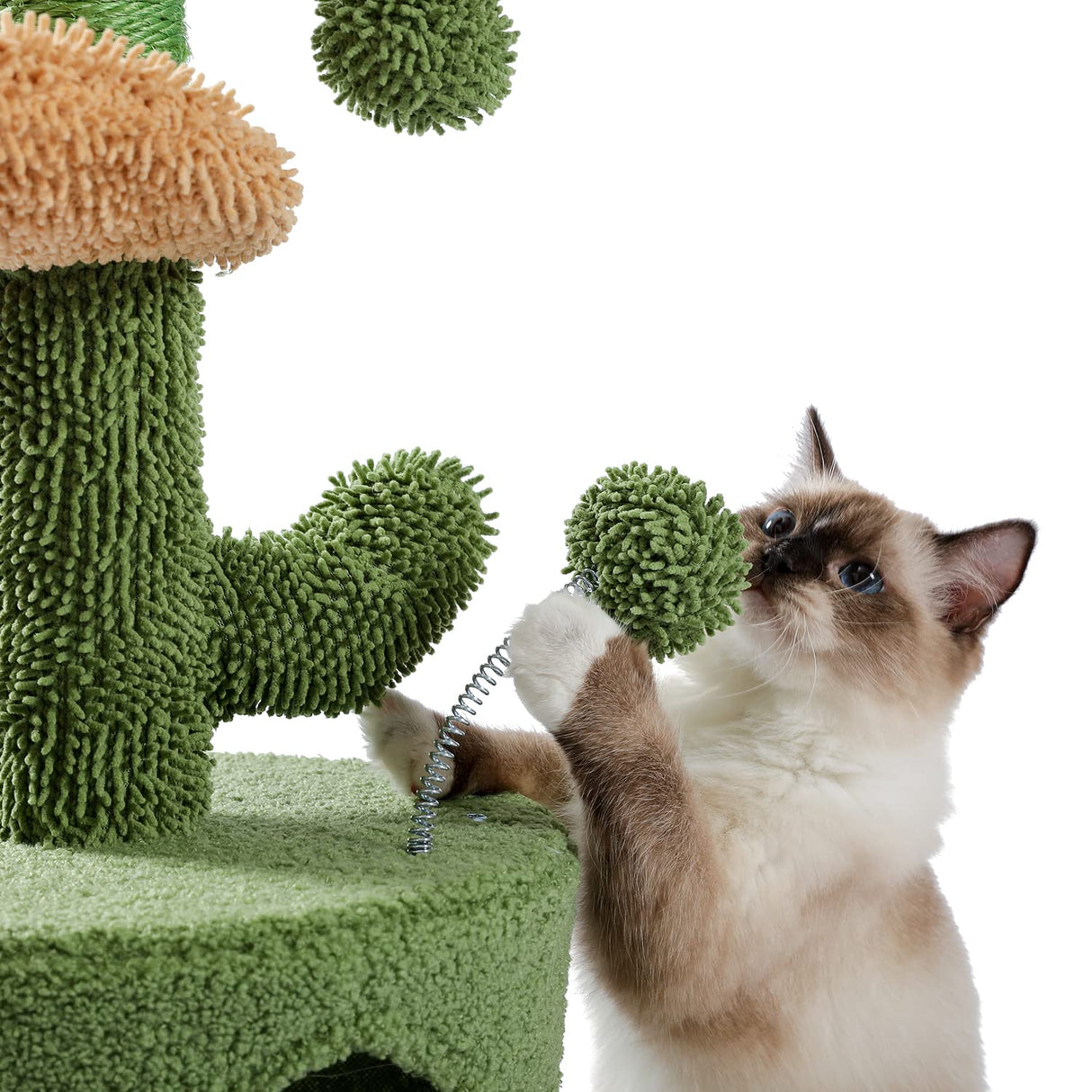 Cat Tree 32 Inches Cactus Cat Tower with Sisal Covered Scratching Post