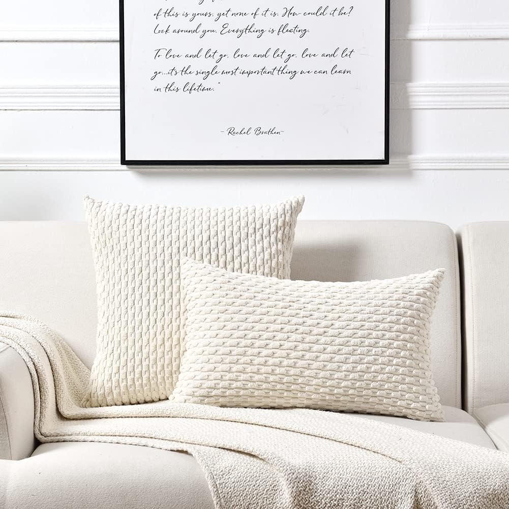 2 Packs Boho Cream Decorative Throw Pillow