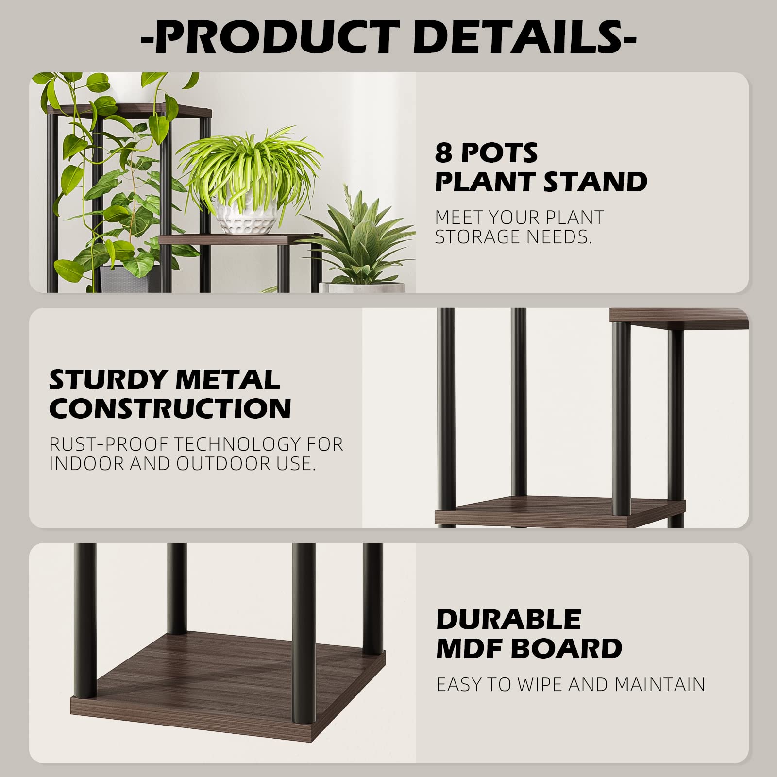 Arbor Heights 7 Pot Multi-Tier Metal Plant Stand