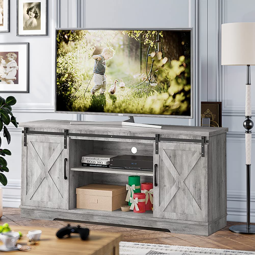 TV Stand for 65 Inch TV, Farmhouse Entertainment Center TV Console Table