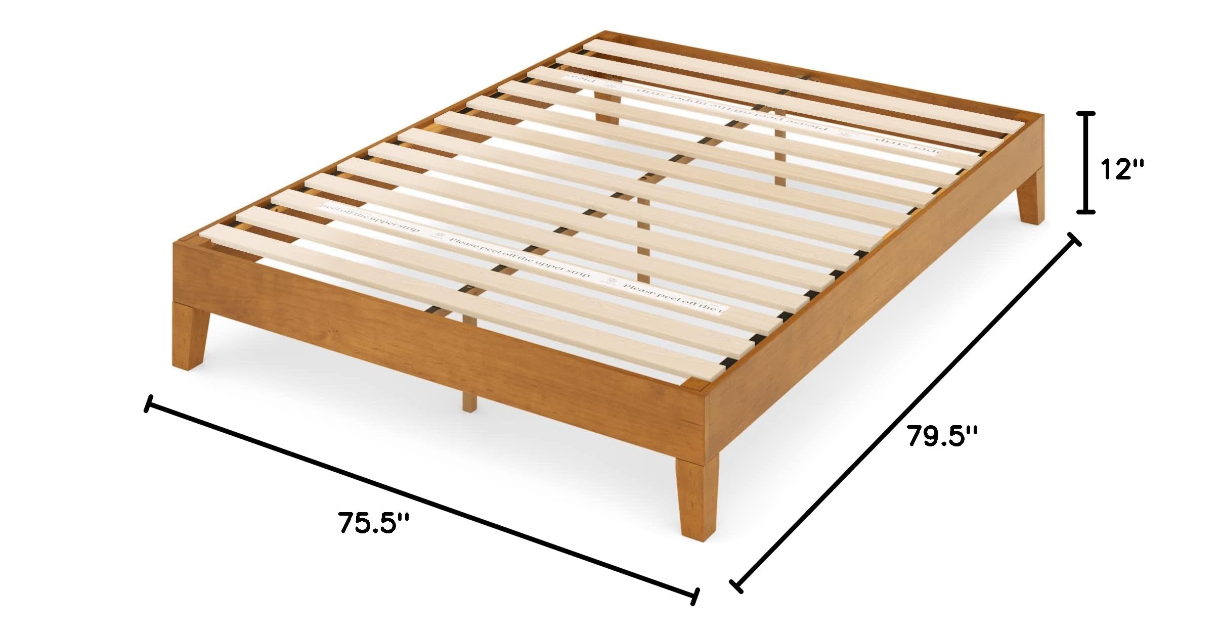 Alexis Deluxe Wood Platform Bed Frame / Solid Wood Foundation