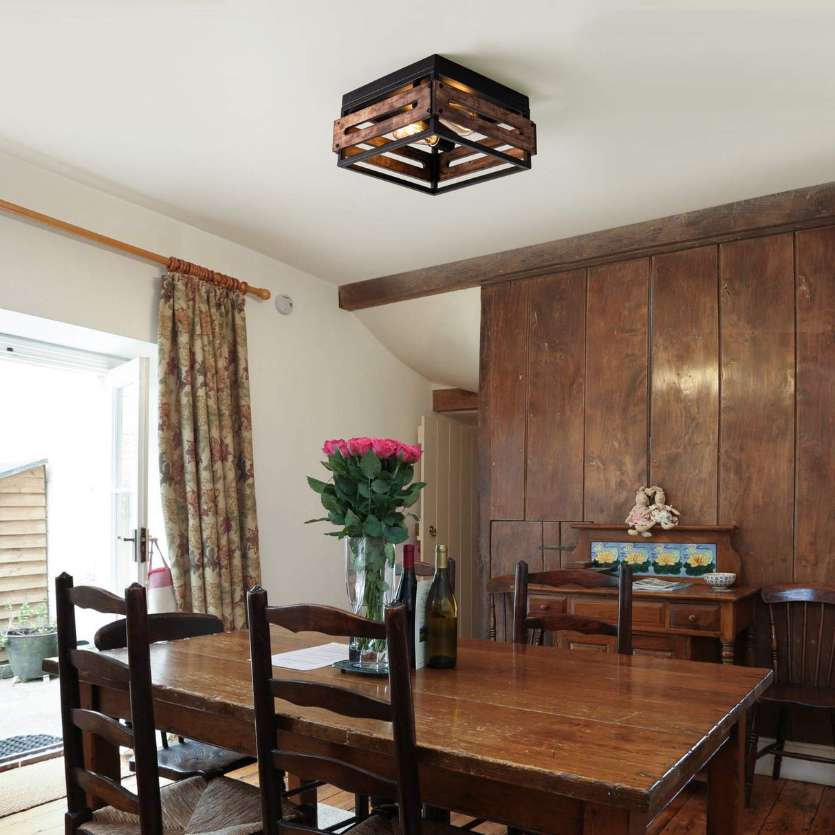 2-Light Farmhouse Flush Mount Ceiling Light