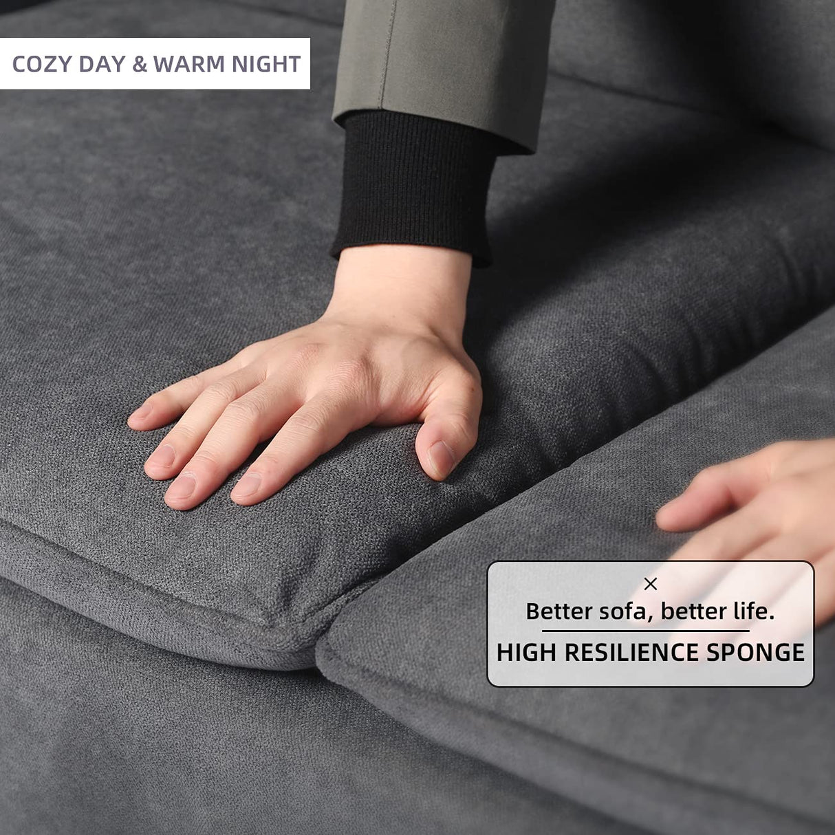 Metal Legs for Small Space Tufted Cushions Soft Sectional 2-Seat Couch