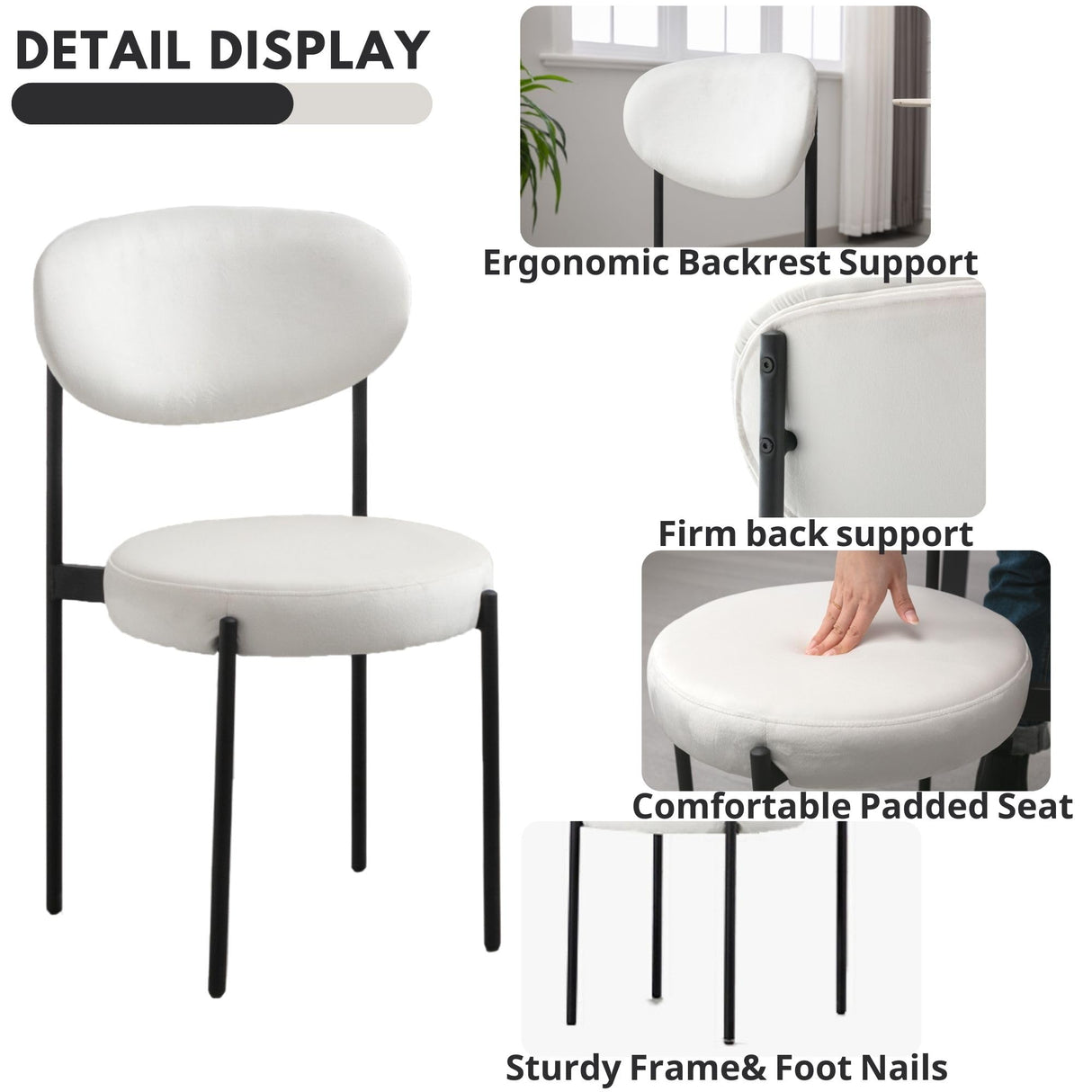 Mid Century Dining Room Chairs Set of 4 Velvet Dining Chairs