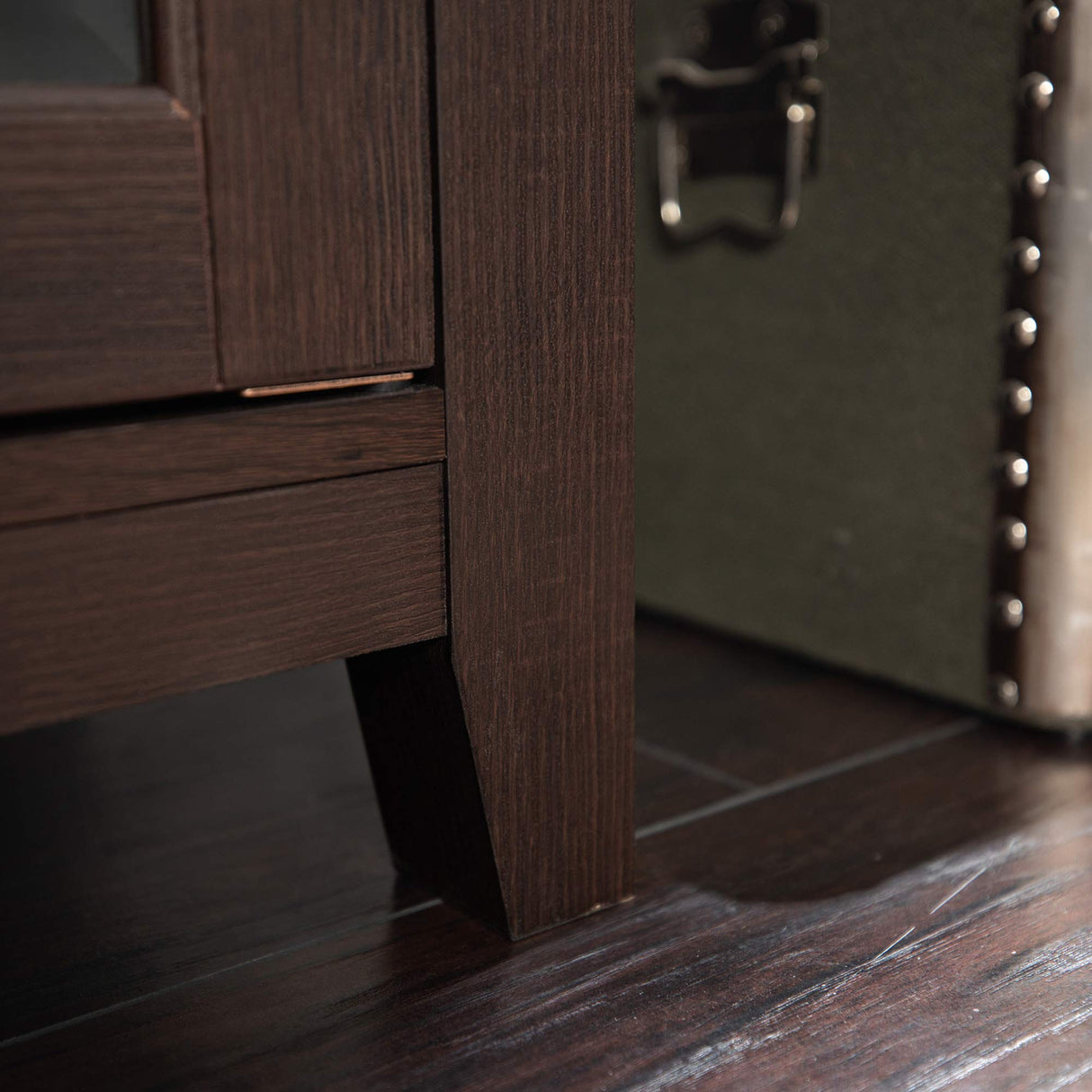 Glass Door Highboy Fireplace TV Stand for TVs up to 65